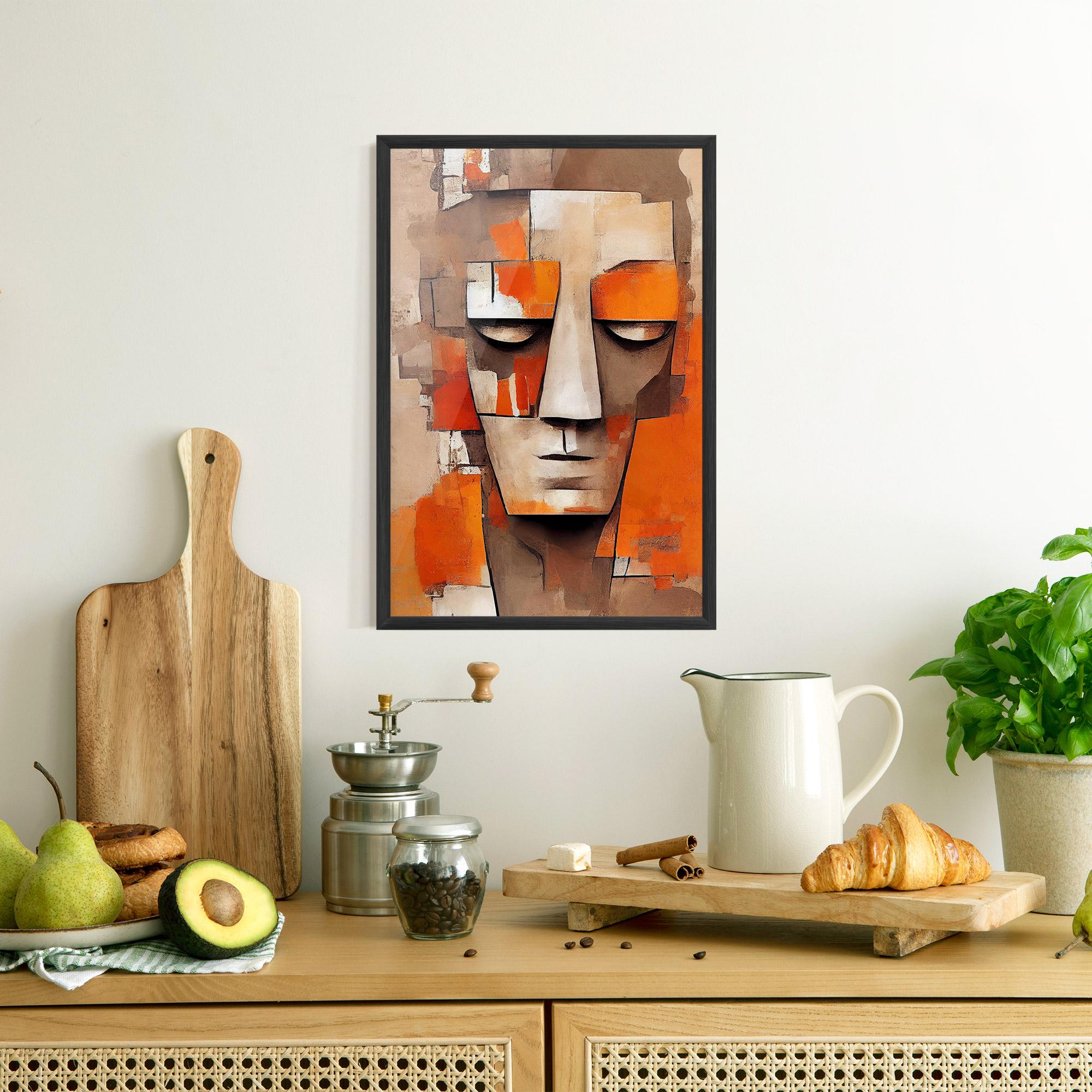 Poster Înrămat Orange Male Face mockup 8