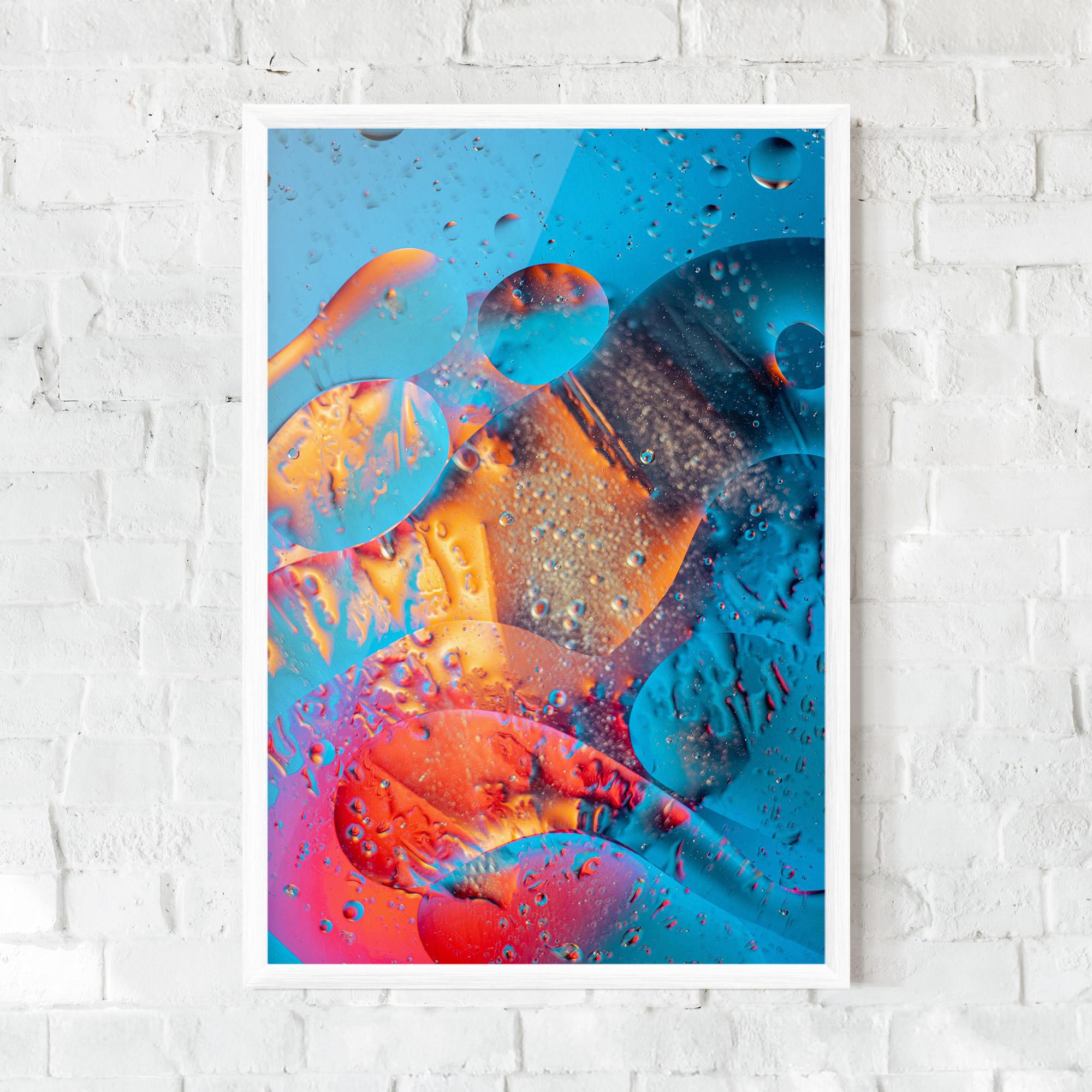 Poster Înrămat Blue Orange Drops mockup 0