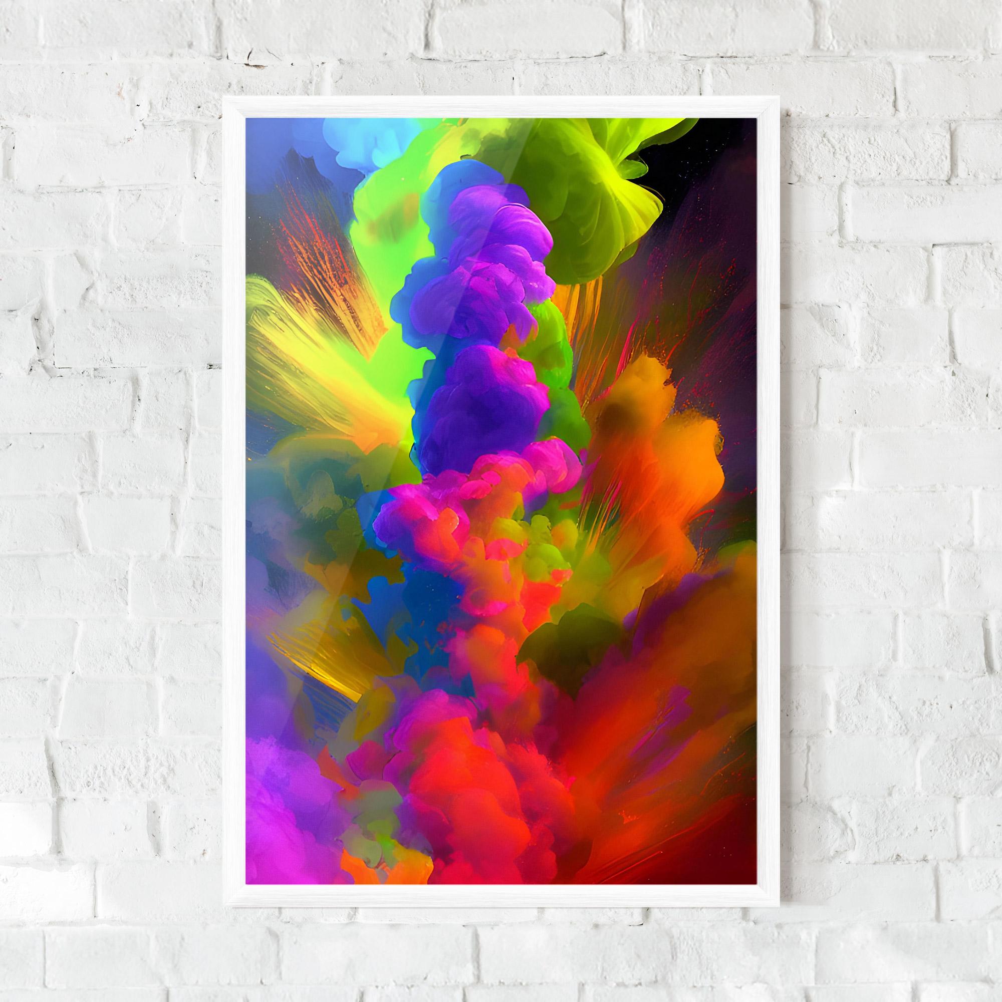 Poster Înrămat Blurred Colorful Smoke mockup 0