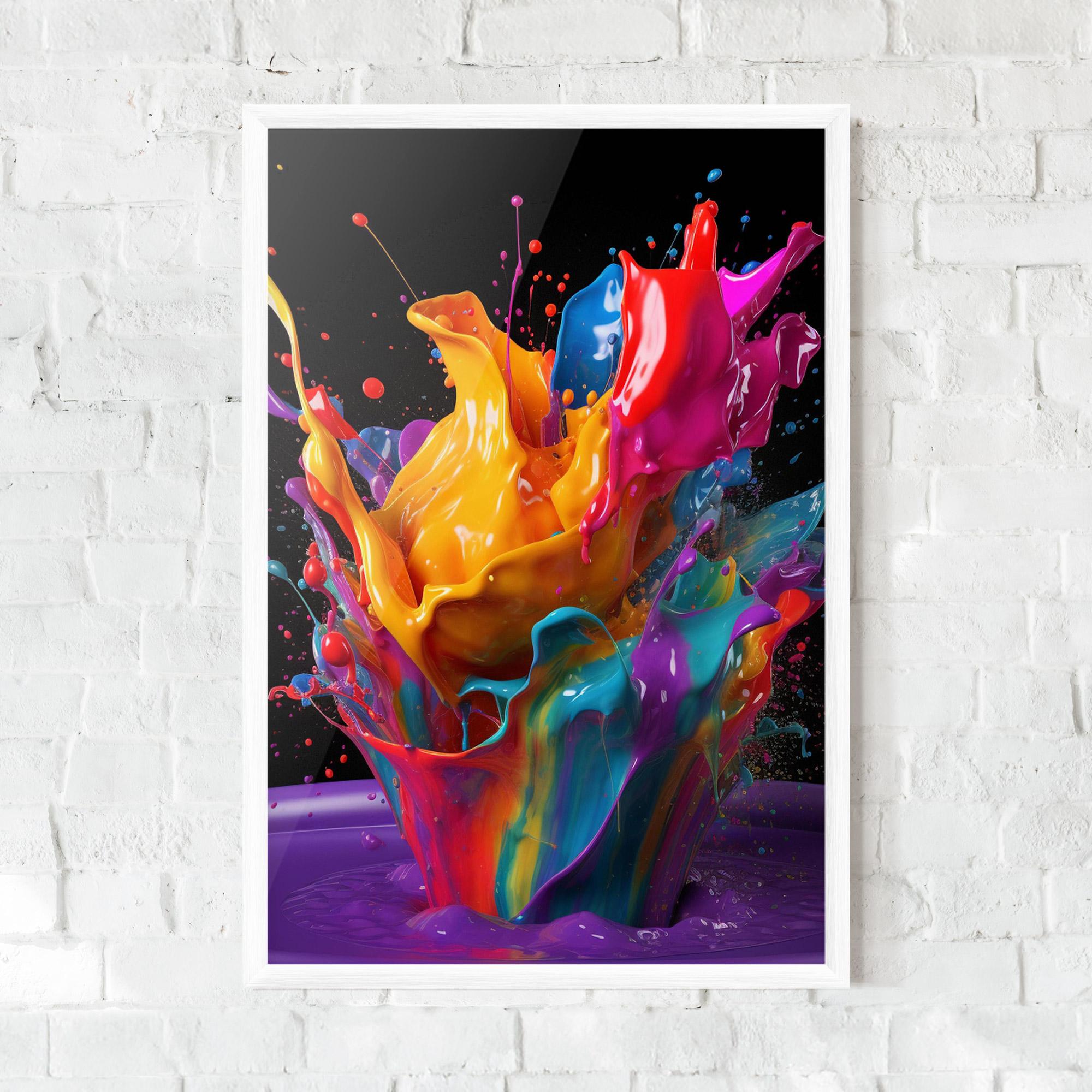 Poster Înrămat Brightly Color Splashing mockup 0