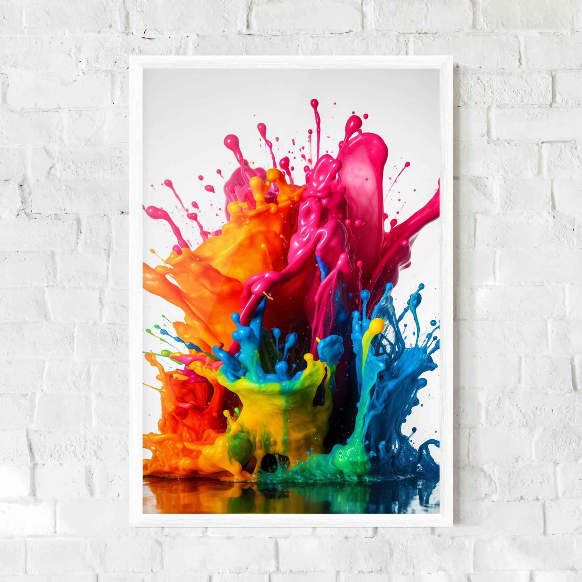Poster Înrămat Colorful Explosion Paint mockup 0