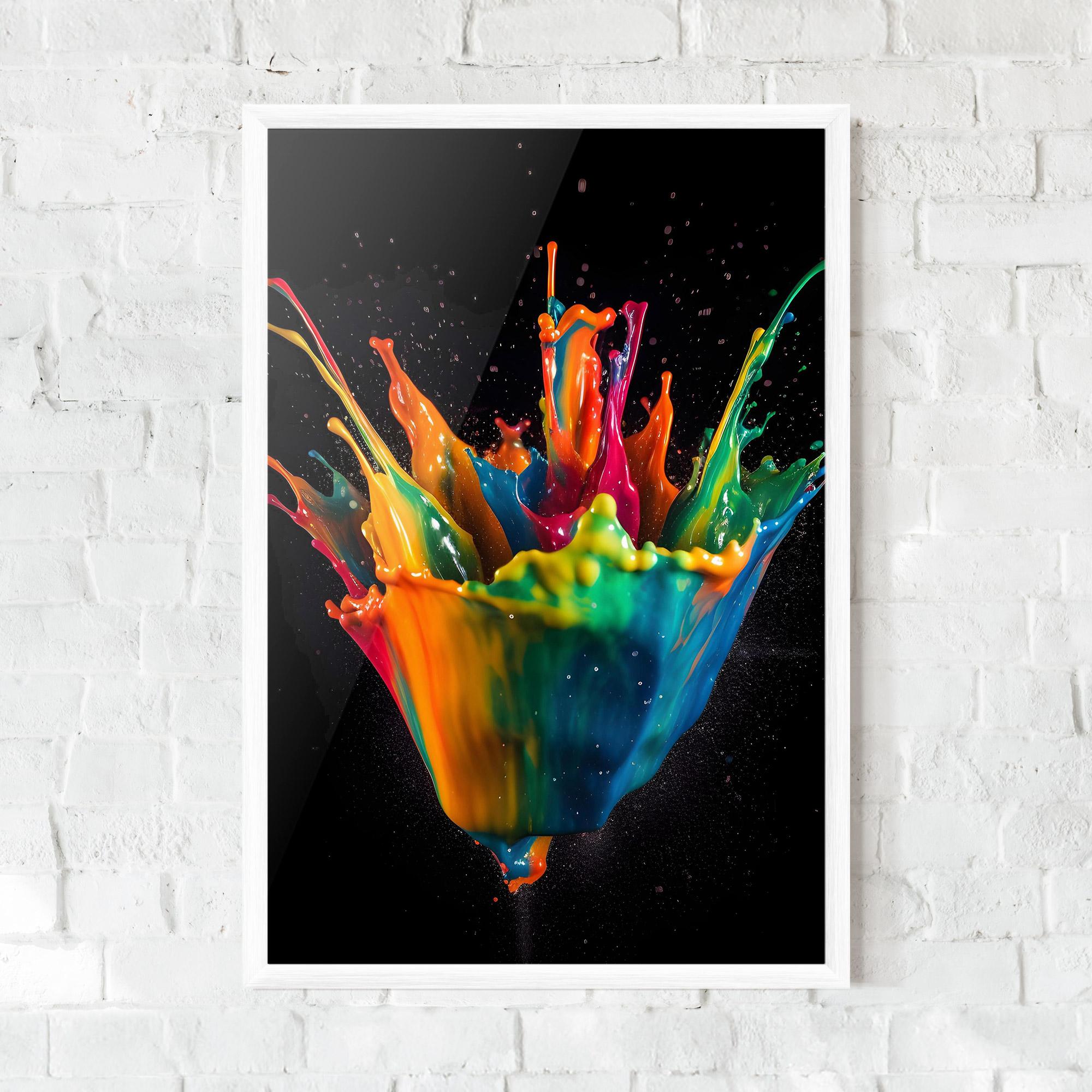 Poster Înrămat Colorful Paint Dropped mockup 0