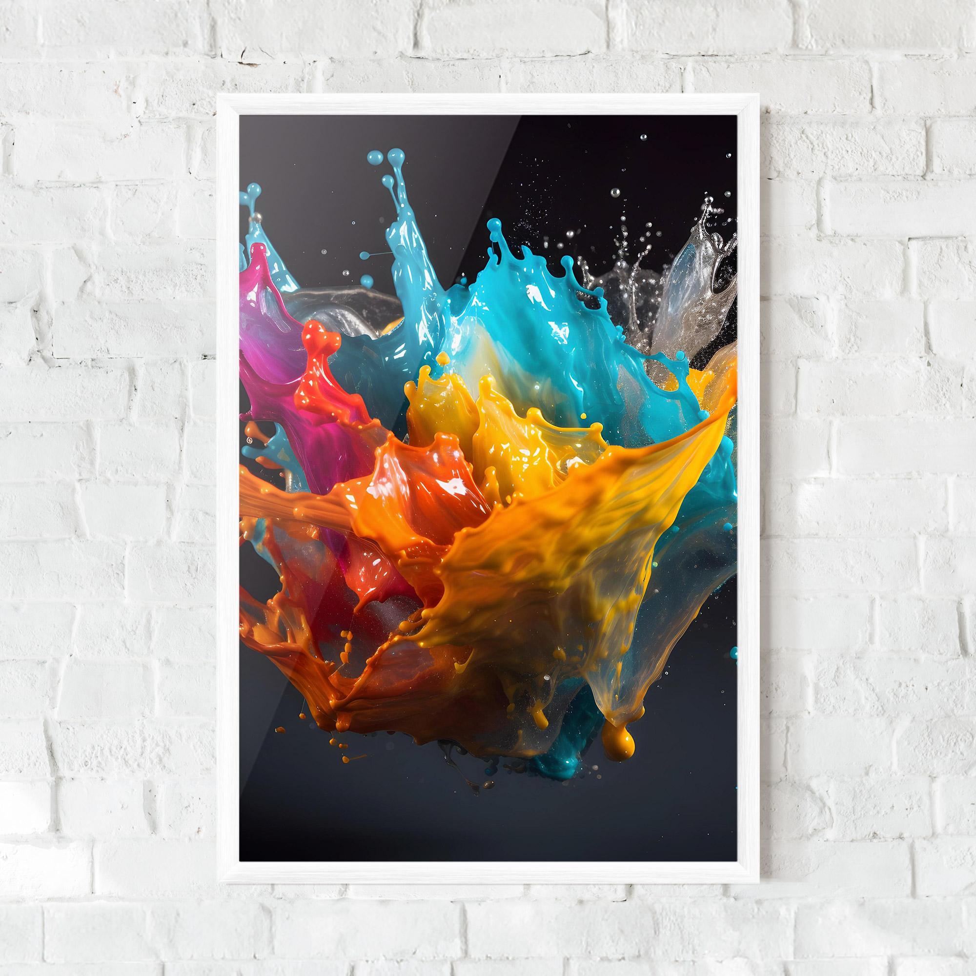 Poster Înrămat Colorful Splash Floating mockup 0
