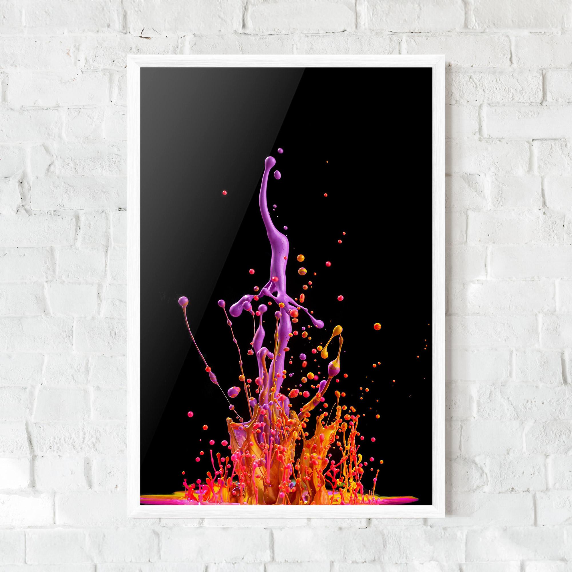 Poster Înrămat Dancing Colored Paint mockup 0
