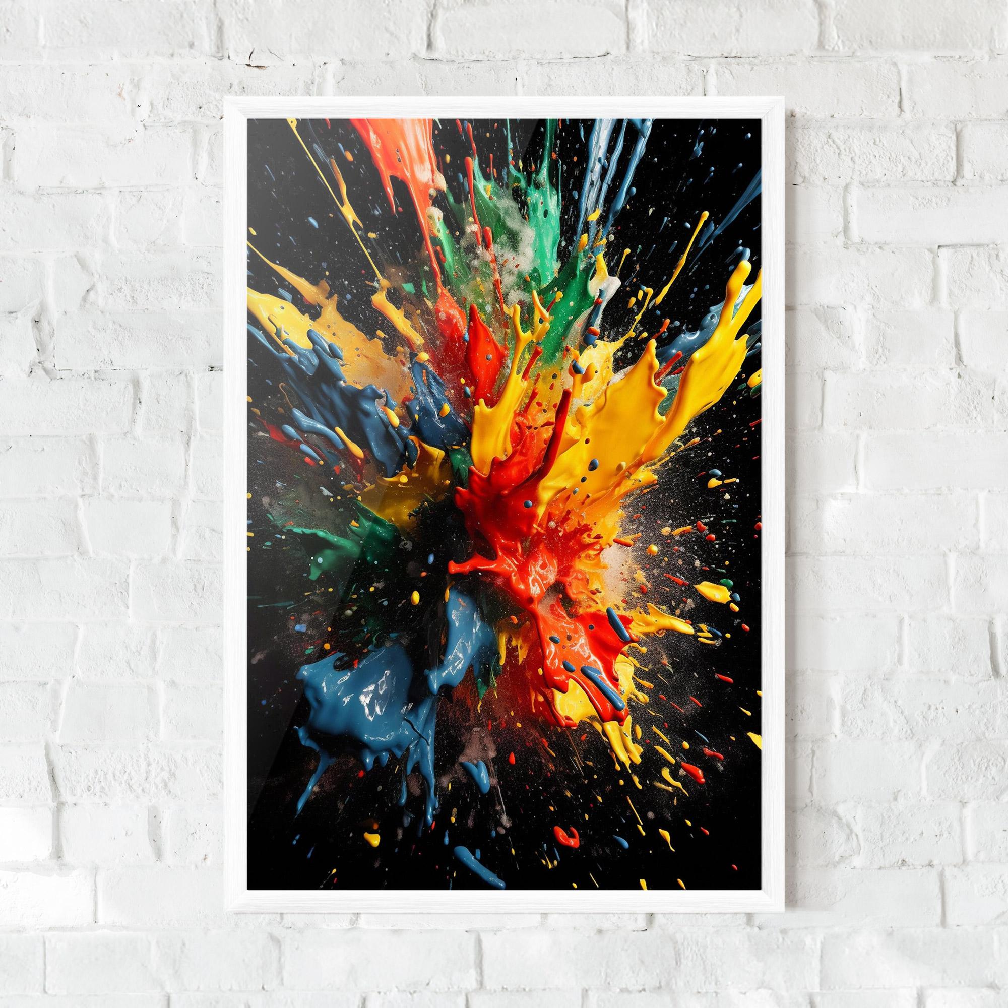 Poster Înrămat Floating Color Splash mockup 0