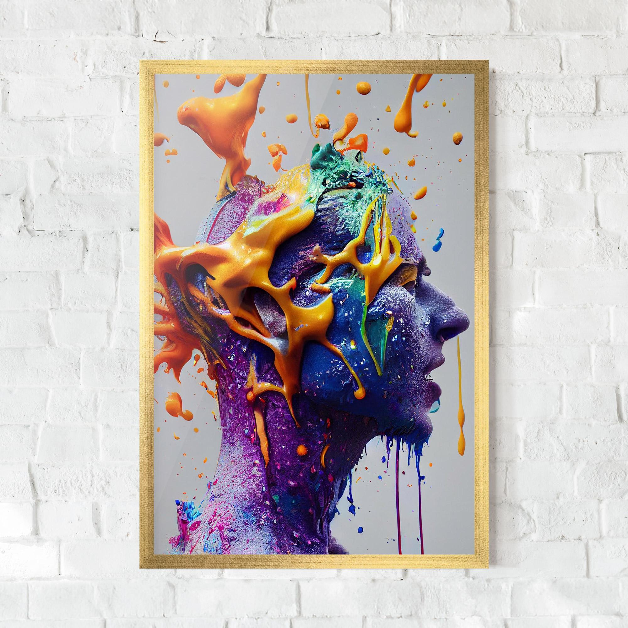 Poster Înrămat Abstract Purple Face mockup 0