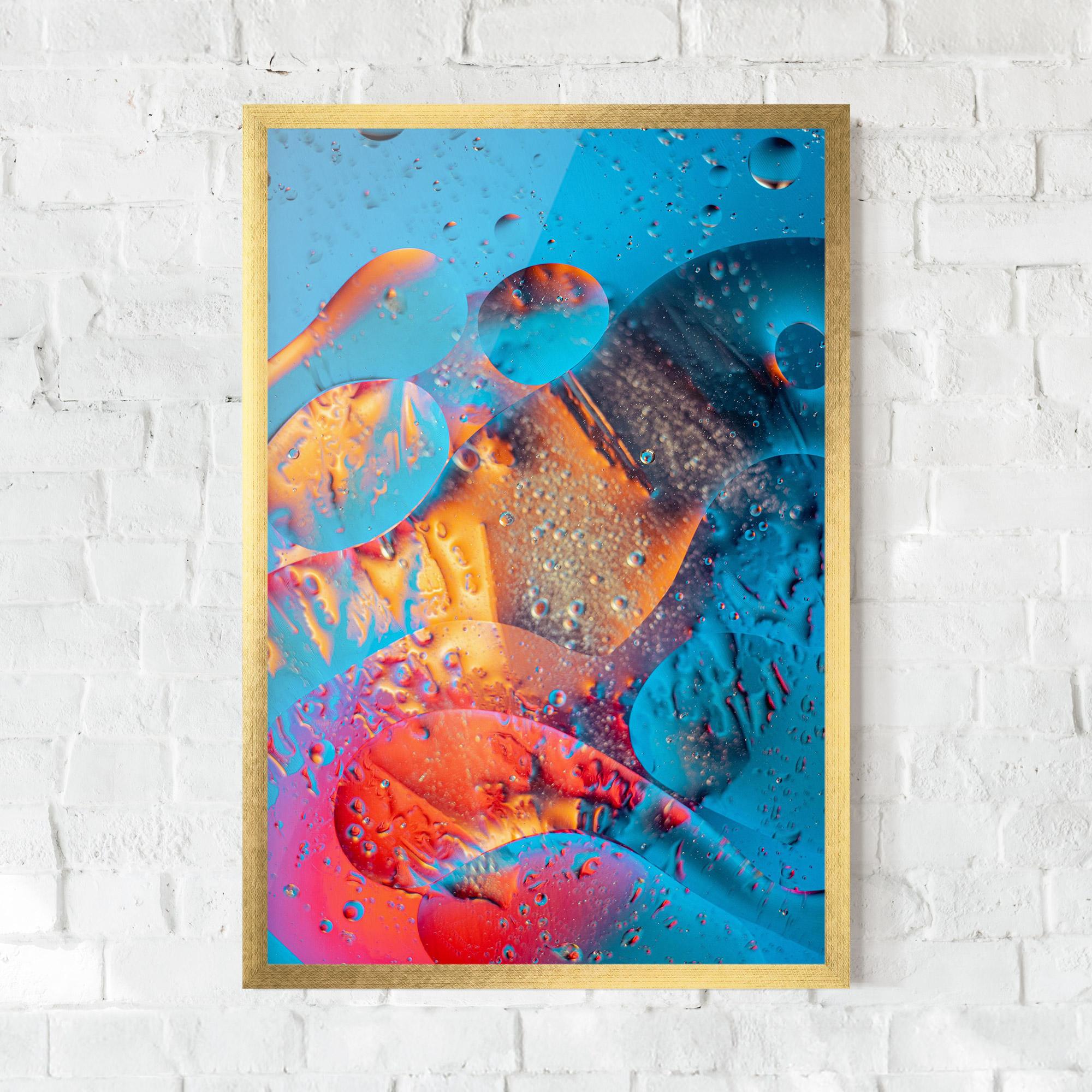 Poster Înrămat Blue Orange Drops mockup 0