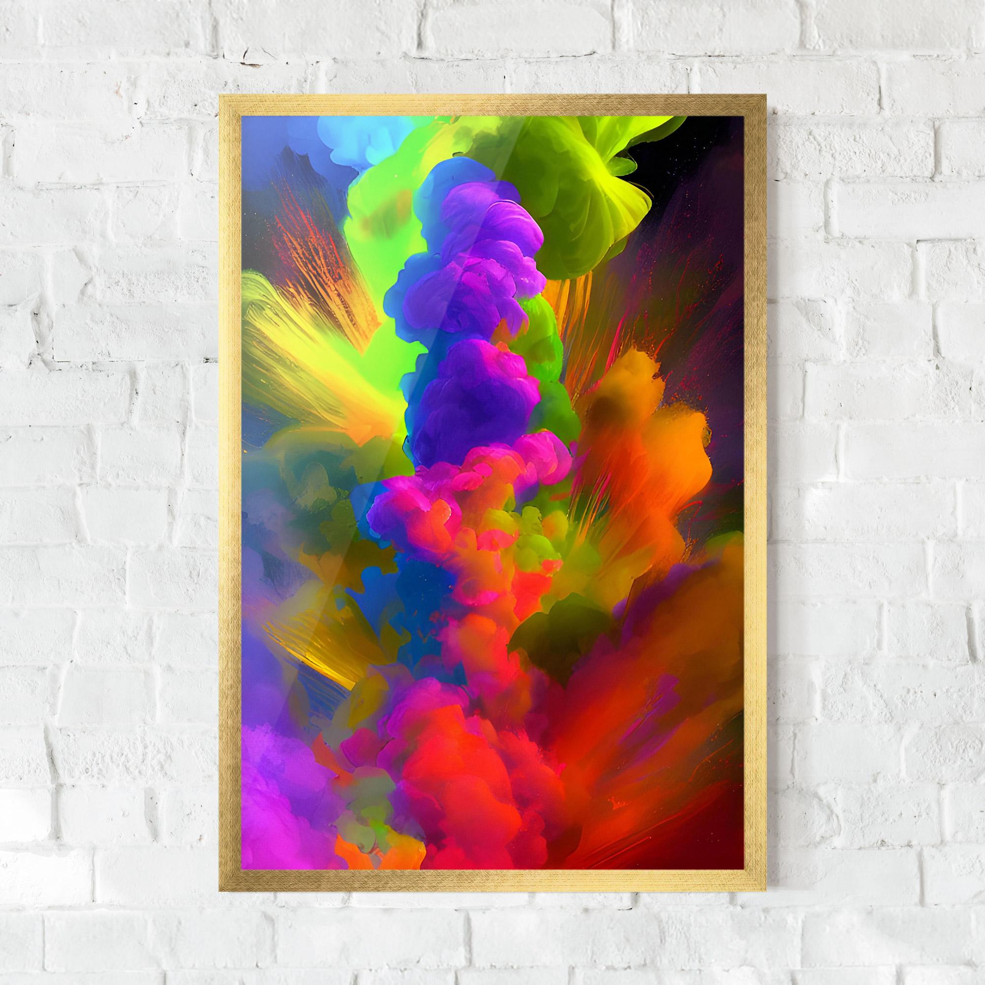 Poster Înrămat Blurred Colorful Smoke mockup 0
