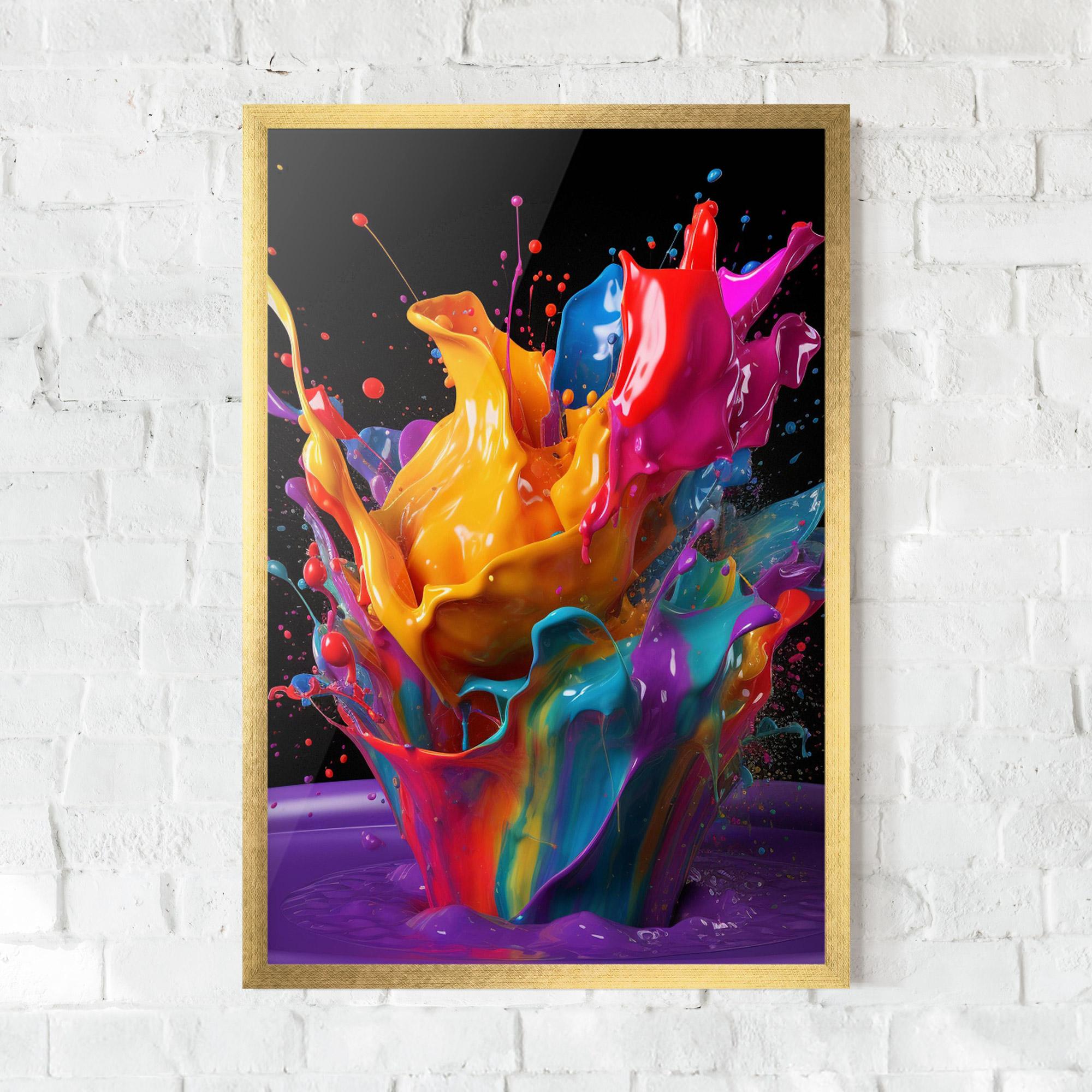 Poster Înrămat Brightly Color Splashing mockup 0