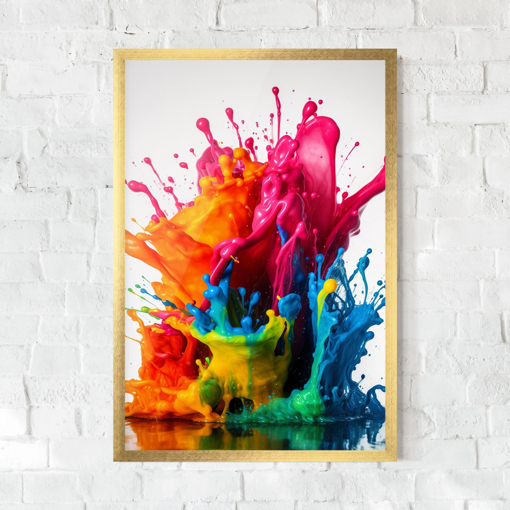 Poster Înrămat Colorful Explosion Paint mockup 0