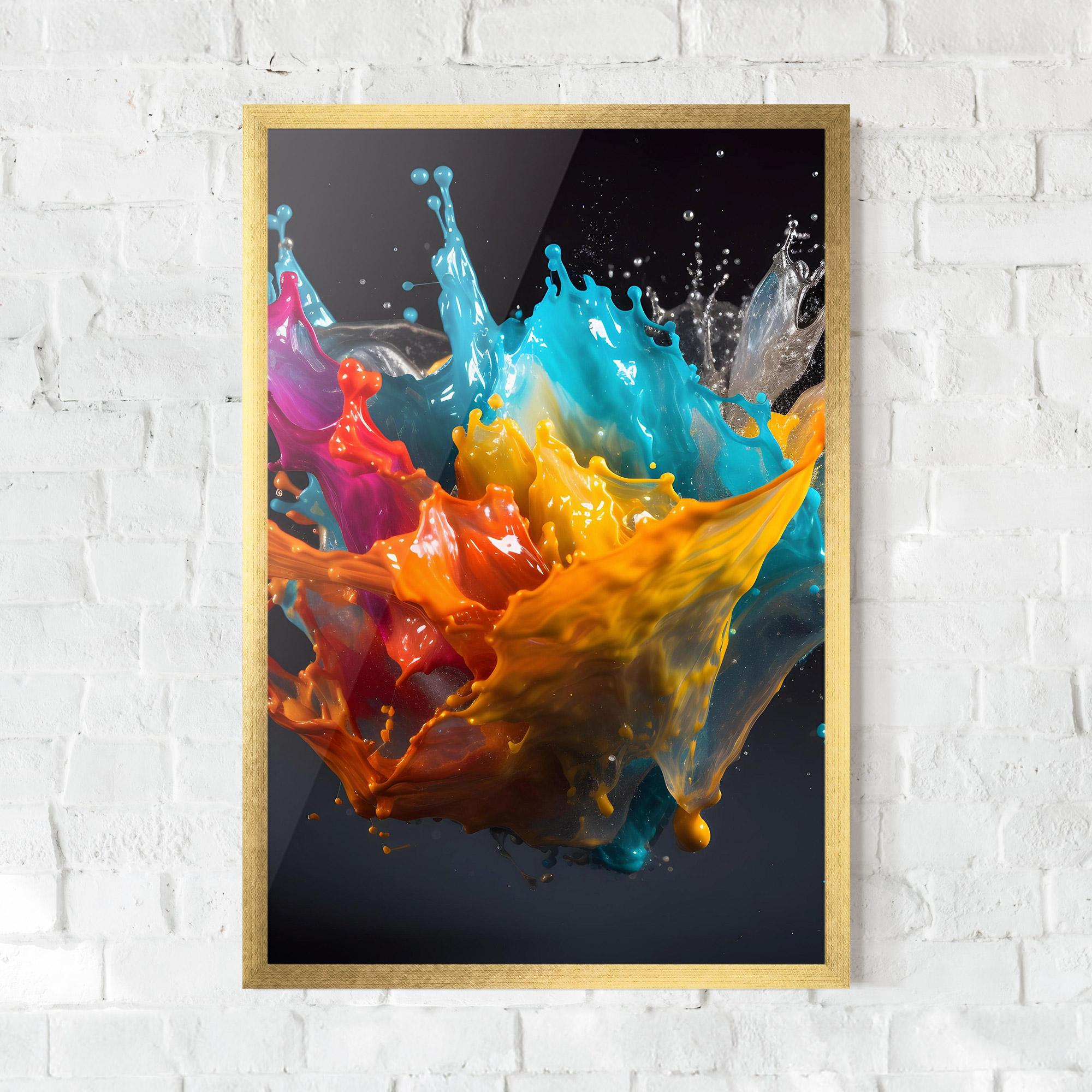 Poster Înrămat Colorful Splash Floating mockup 0