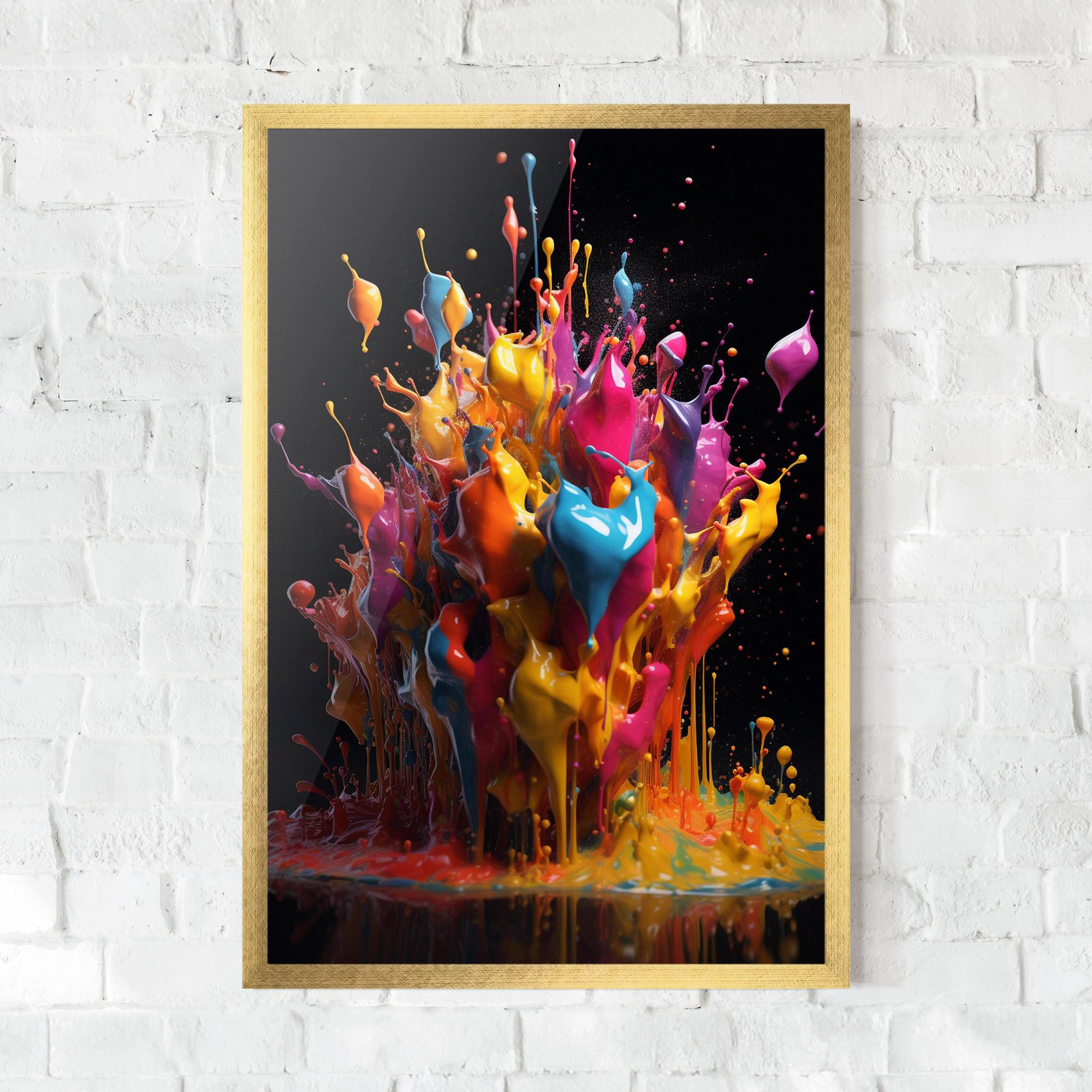 Poster Înrămat Liquid Splashing mockup 0