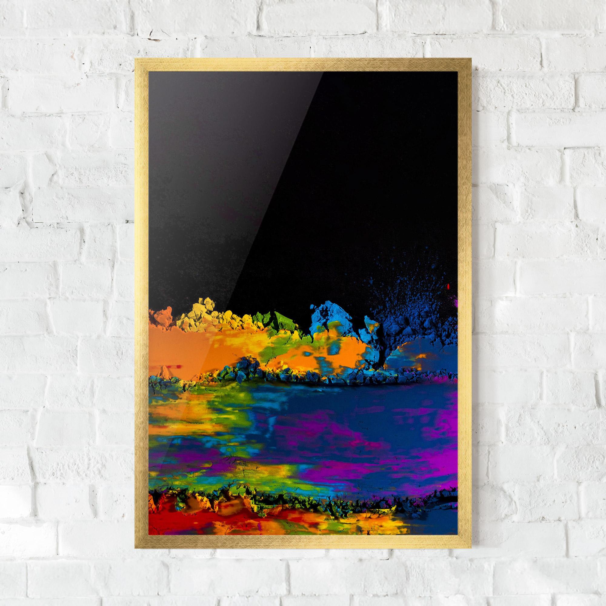 Poster Înrămat Mixed Holi Colors mockup 0