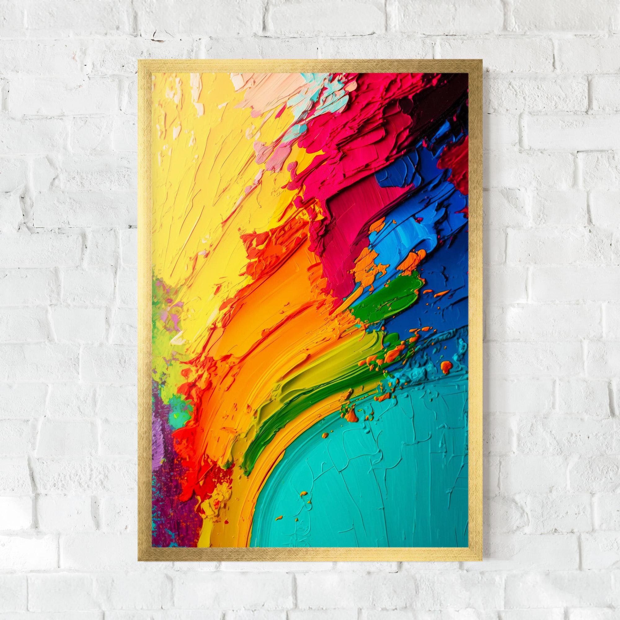 Poster Înrămat Multicolored Painting mockup 0