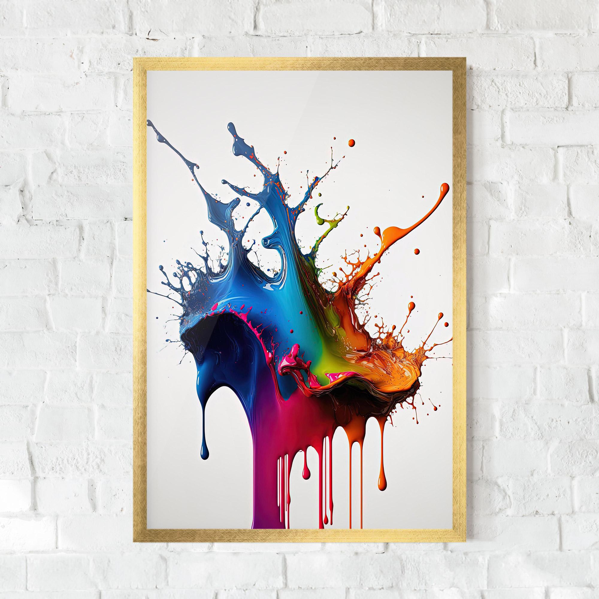 Poster Înrămat Yellow Blue Floating mockup 0