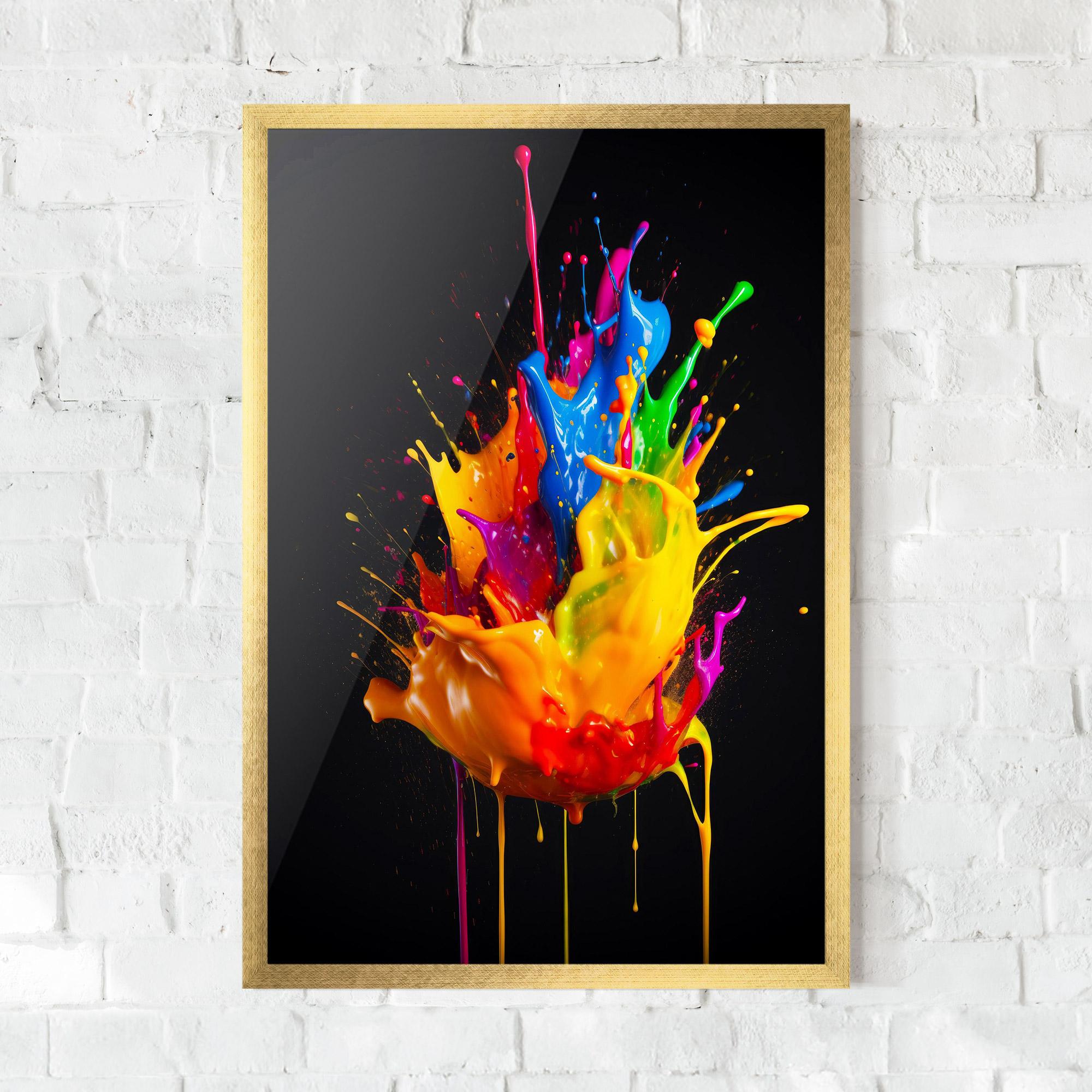 Poster Înrămat Yellow Splash Floating mockup 0