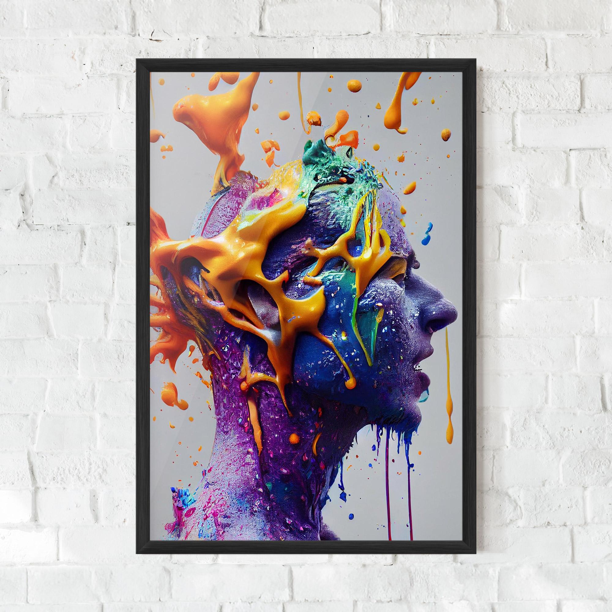 Poster Înrămat Abstract Purple Face mockup 0