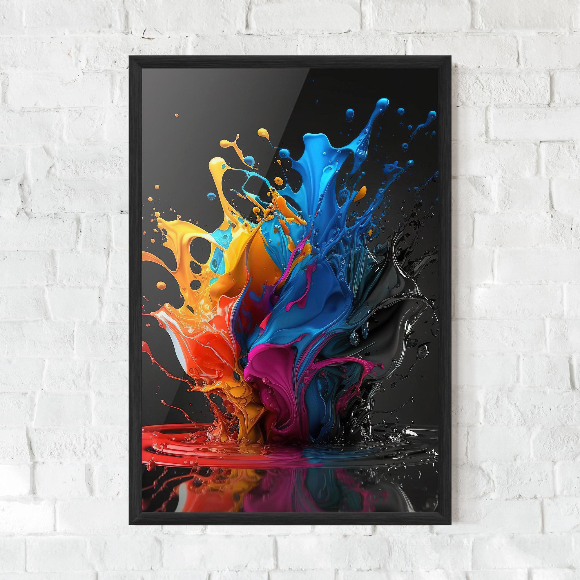Poster Înrămat Black Blue Splash mockup 0