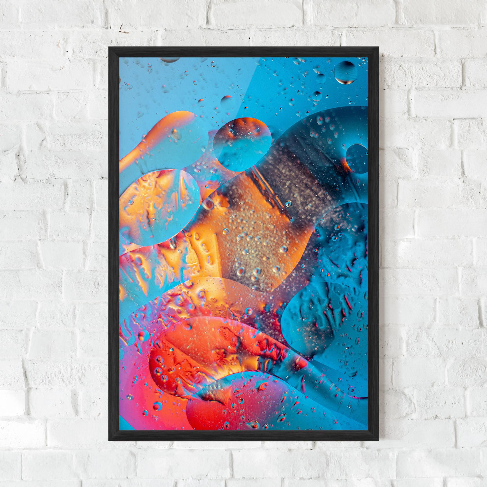 Poster Înrămat Blue Orange Drops mockup 0