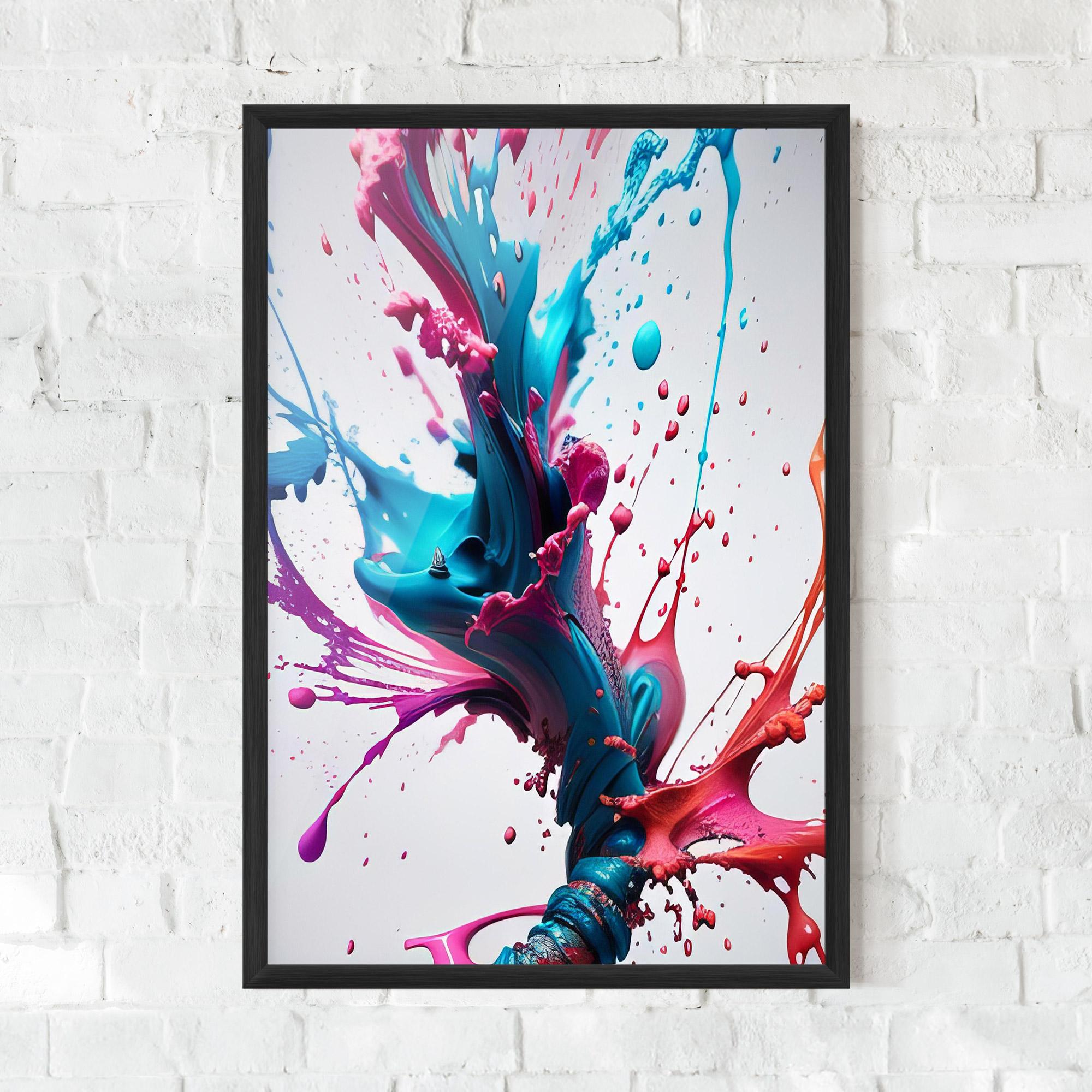 Poster Înrămat Blue Pink Splash mockup 0