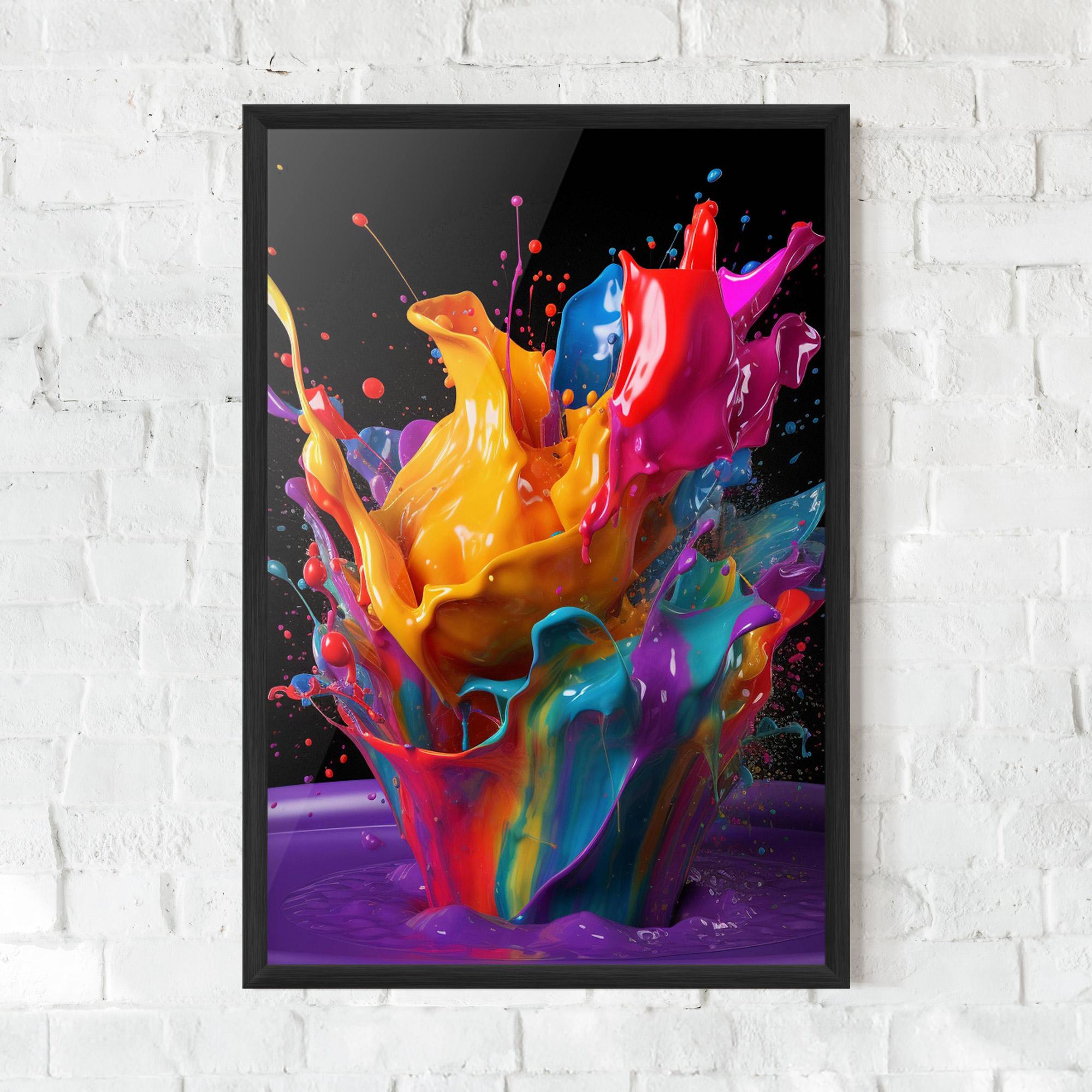 Poster Înrămat Brightly Color Splashing mockup 0