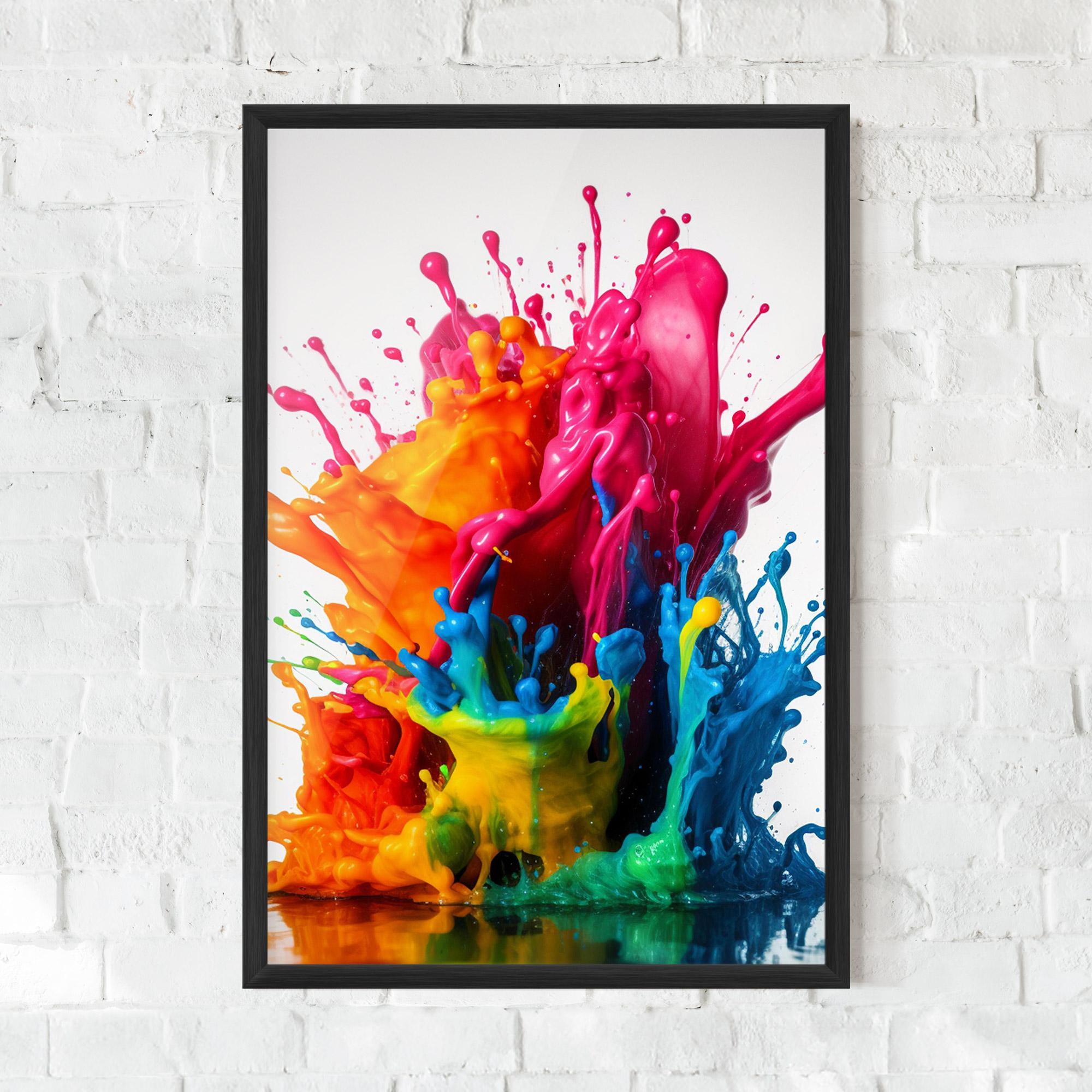 Poster Înrămat Colorful Explosion Paint mockup 0
