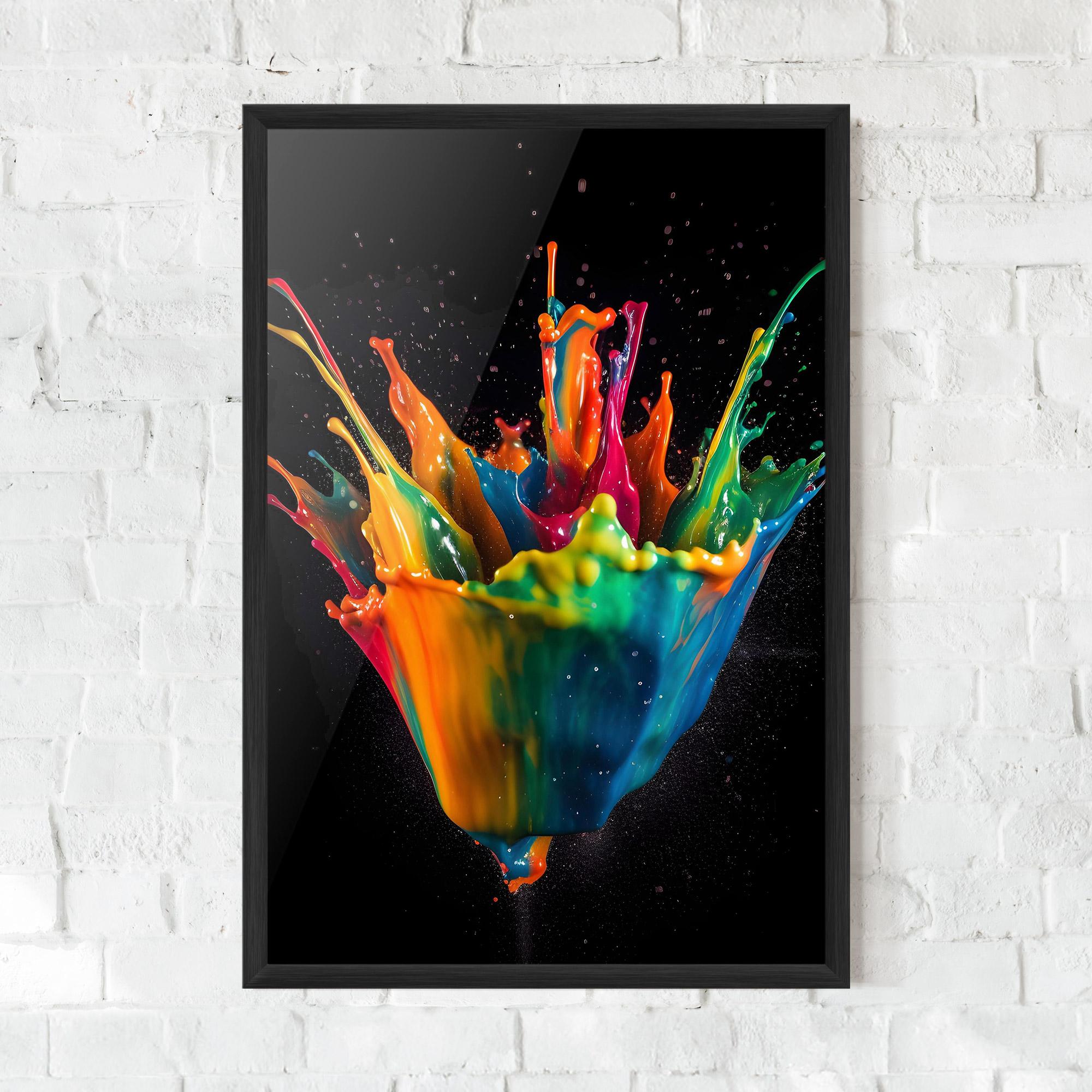 Poster Înrămat Colorful Paint Dropped mockup 0