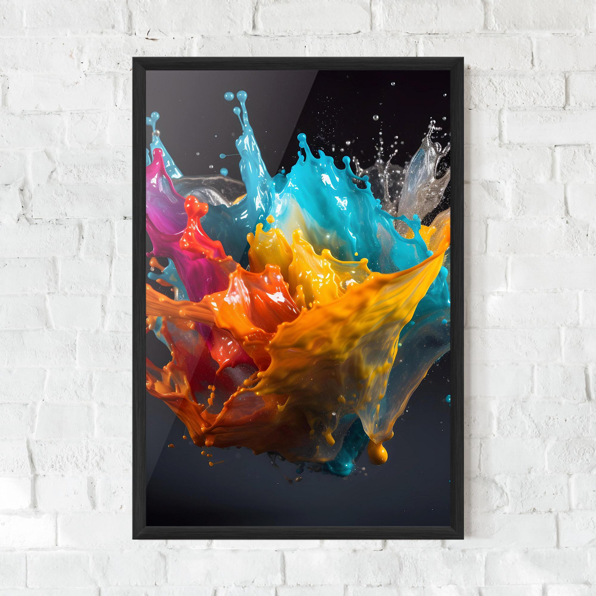 Poster Înrămat Colorful Splash Floating mockup 0