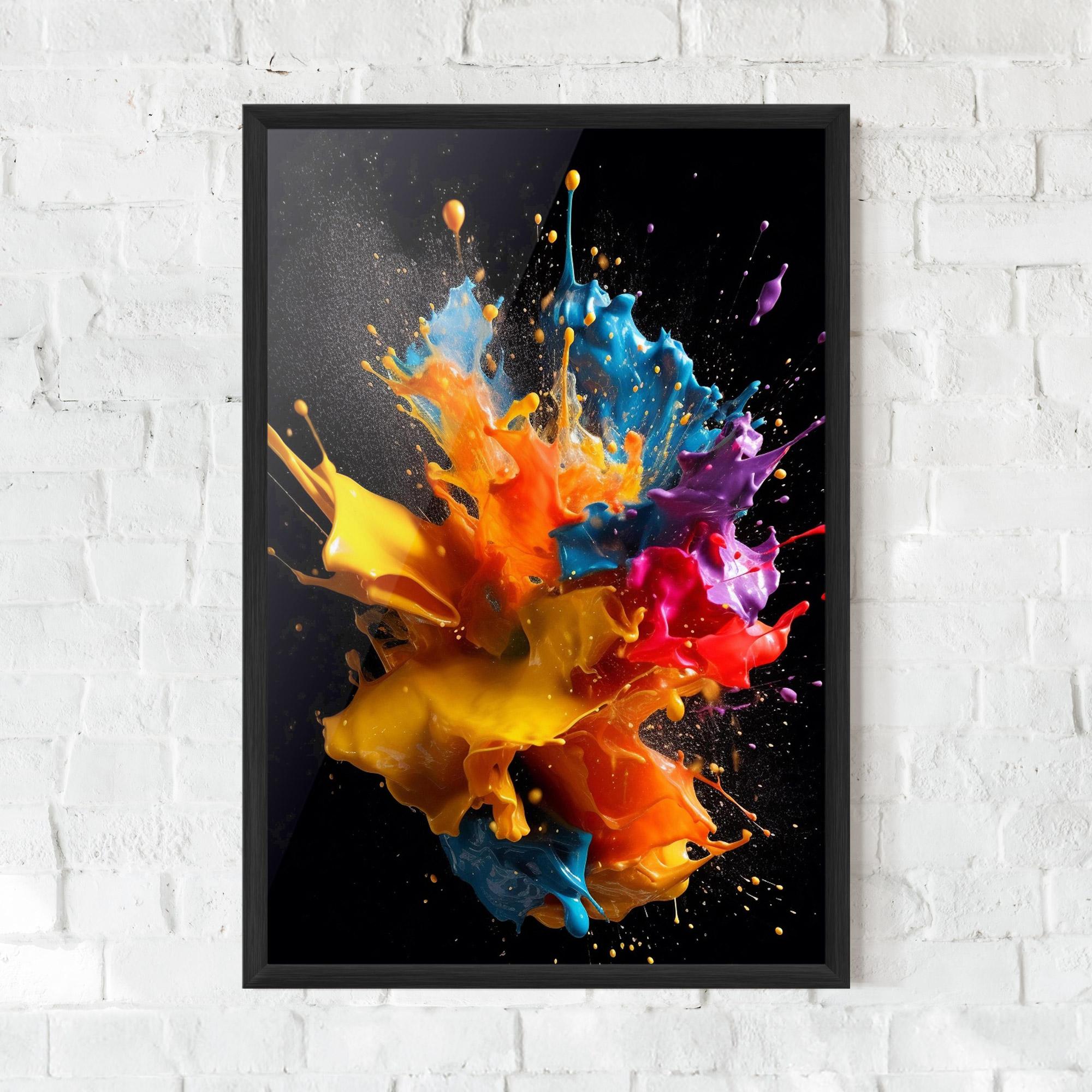 Poster Înrămat Colors Splashing mockup 0