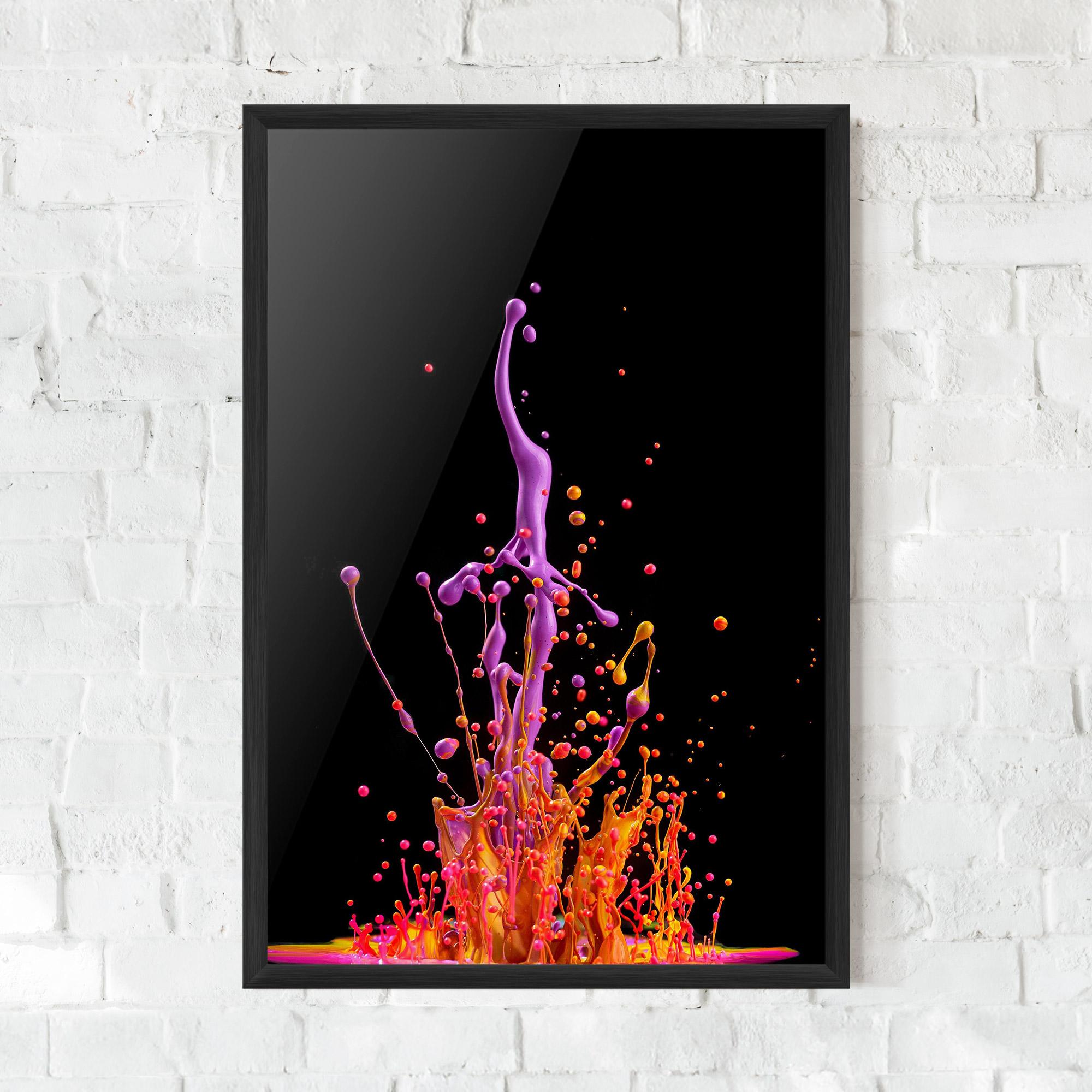 Poster Înrămat Dancing Colored Paint mockup 0