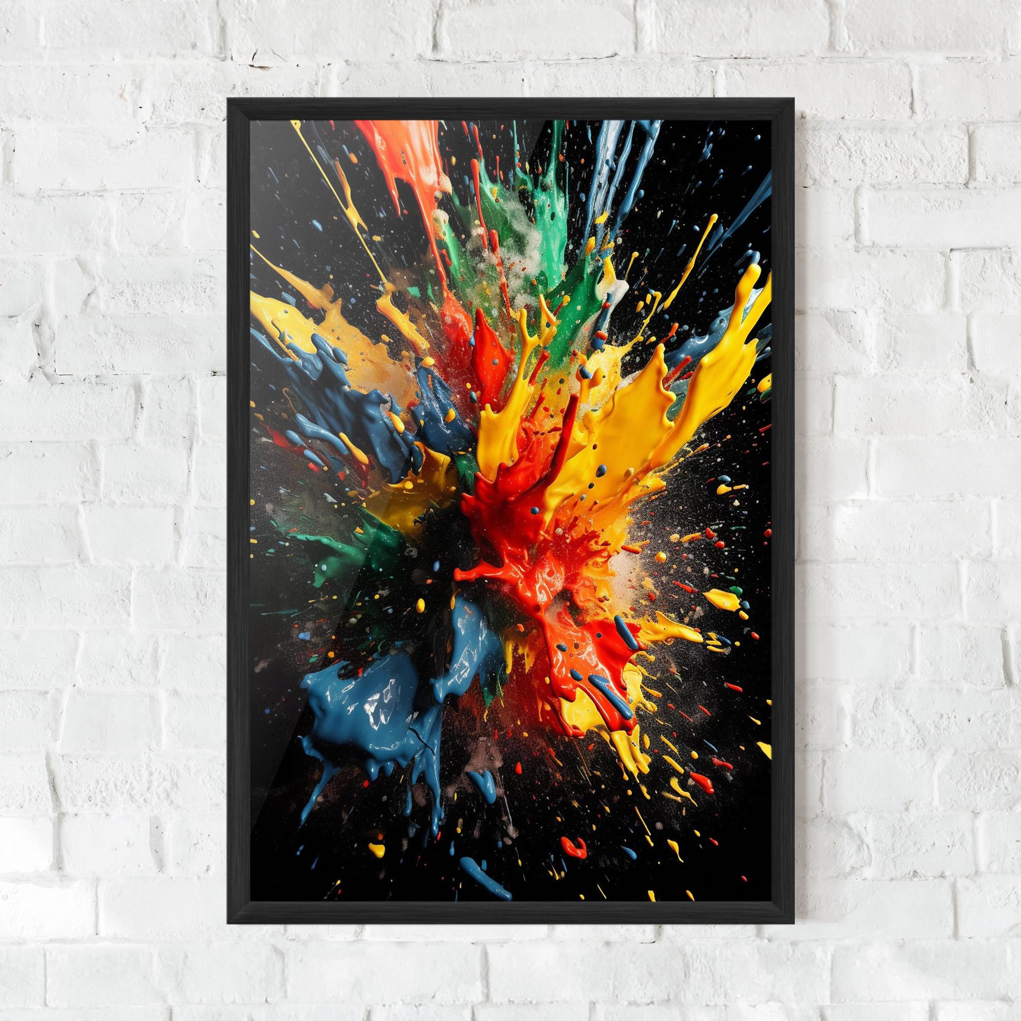Poster Înrămat Floating Color Splash mockup 0