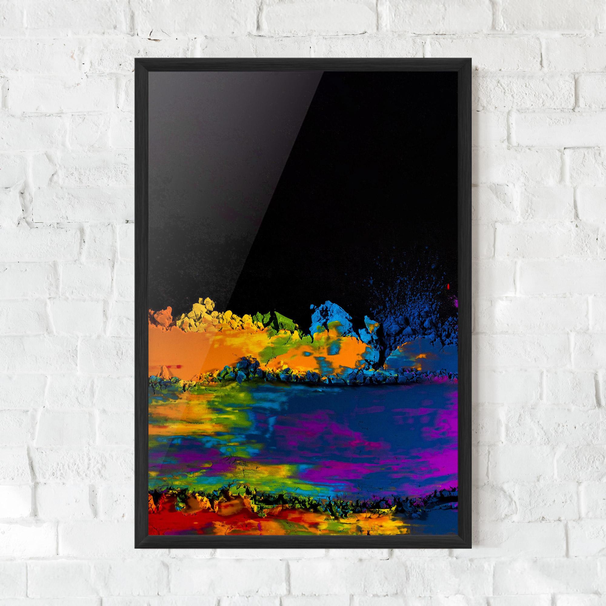 Poster Înrămat Mixed Holi Colors mockup 0