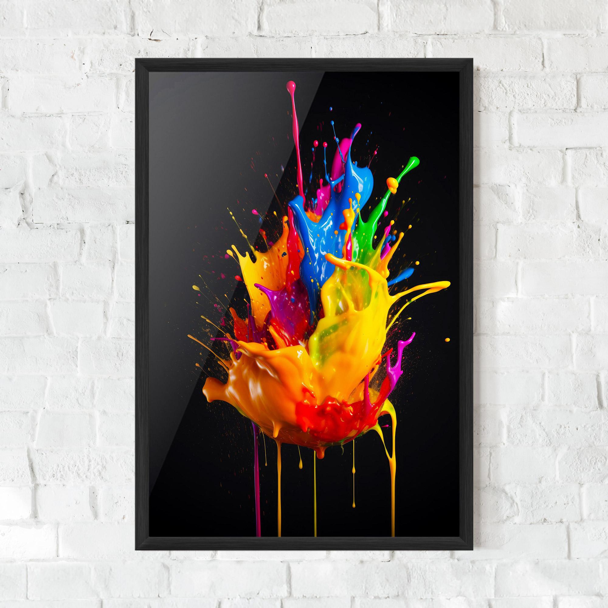 Poster Înrămat Yellow Splash Floating mockup 0