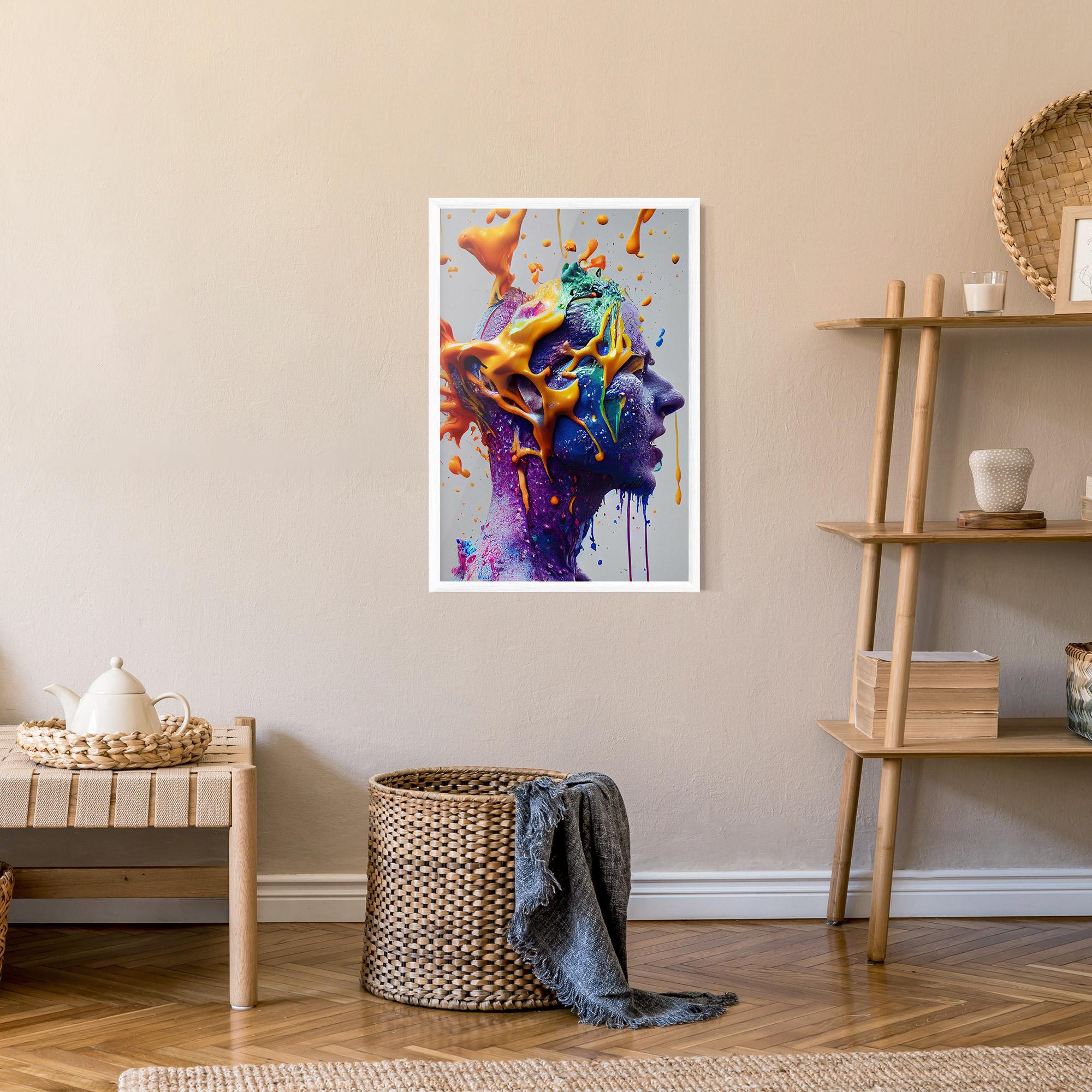 Poster Înrămat Abstract Purple Face mockup 9