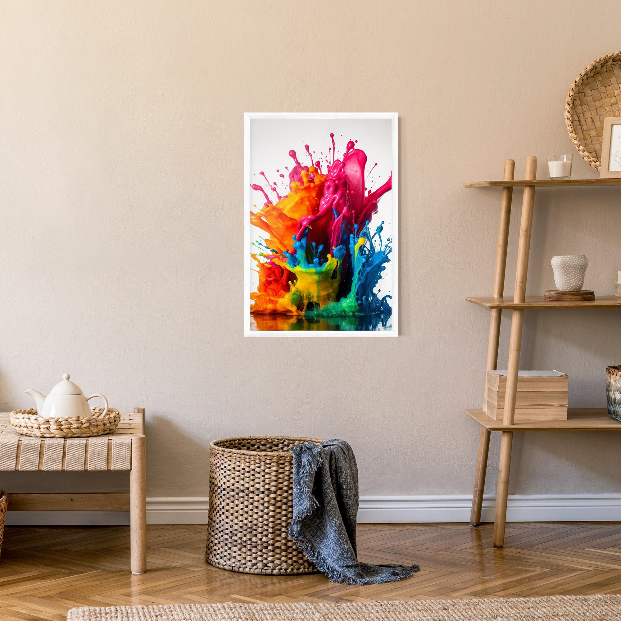 Poster Înrămat Colorful Explosion Paint mockup 9