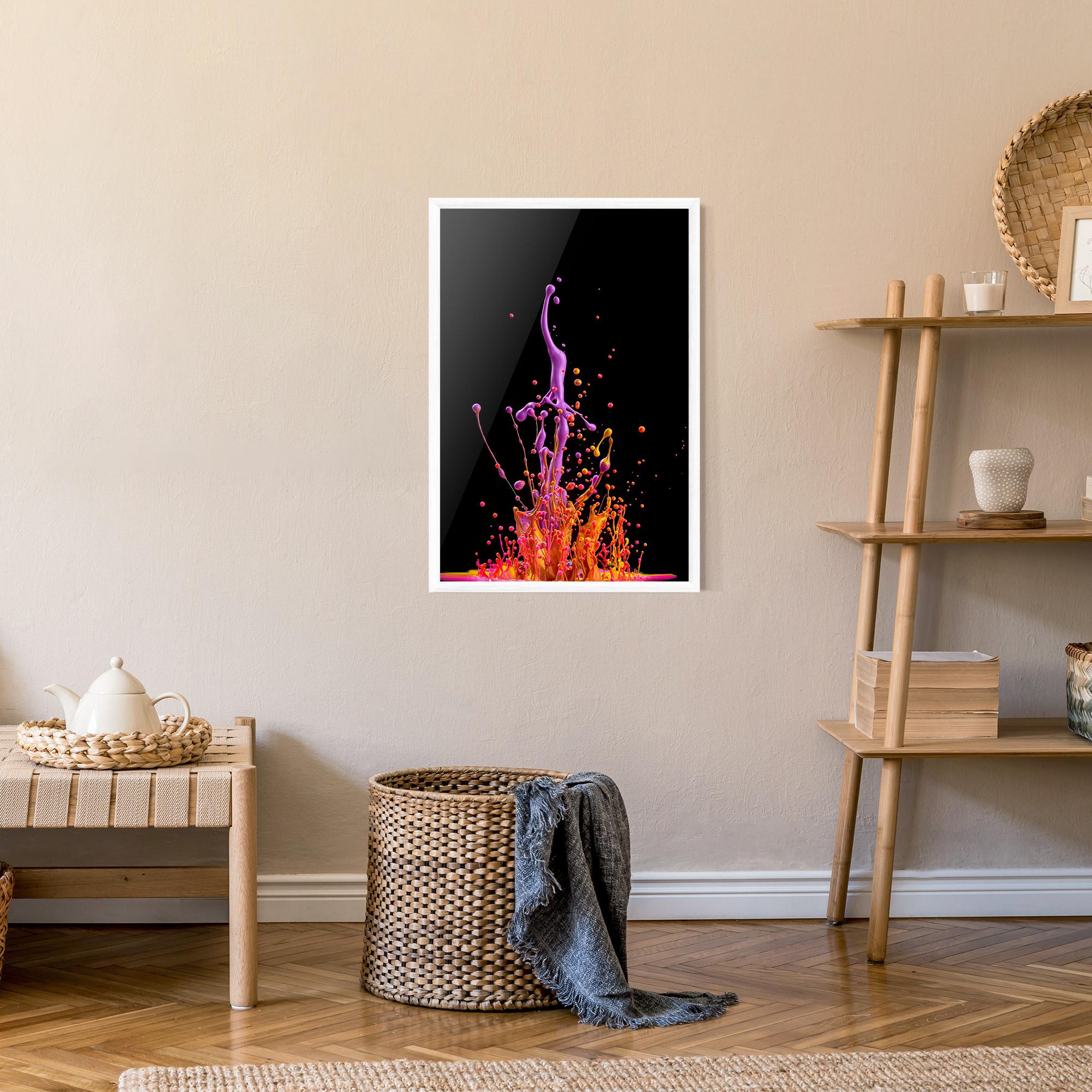 Poster Înrămat Dancing Colored Paint mockup 9