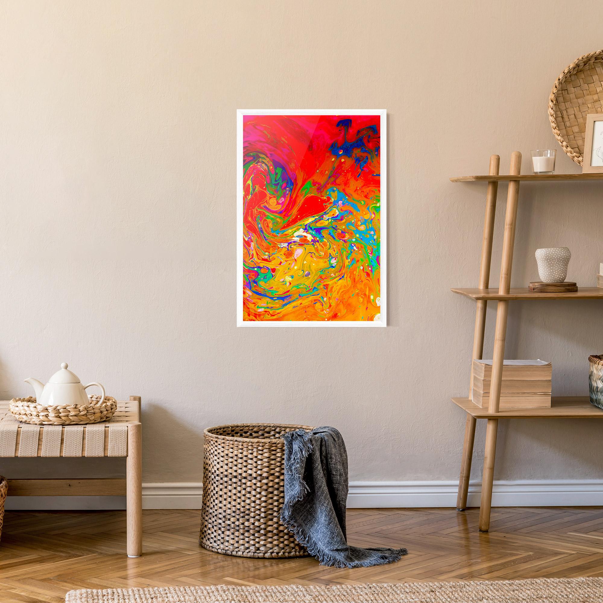 Poster Înrămat Marbling Orange Art mockup 9