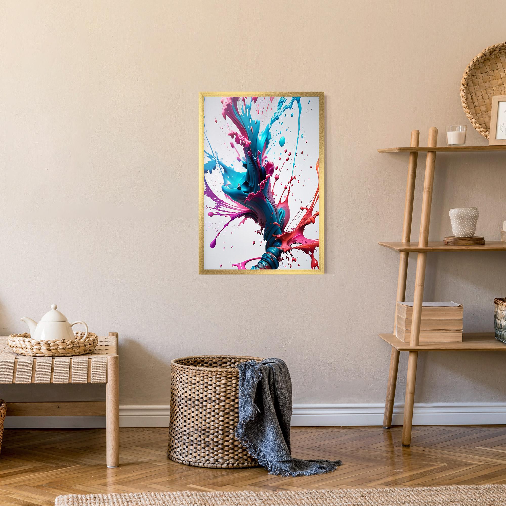 Poster Înrămat Blue Pink Splash mockup 9