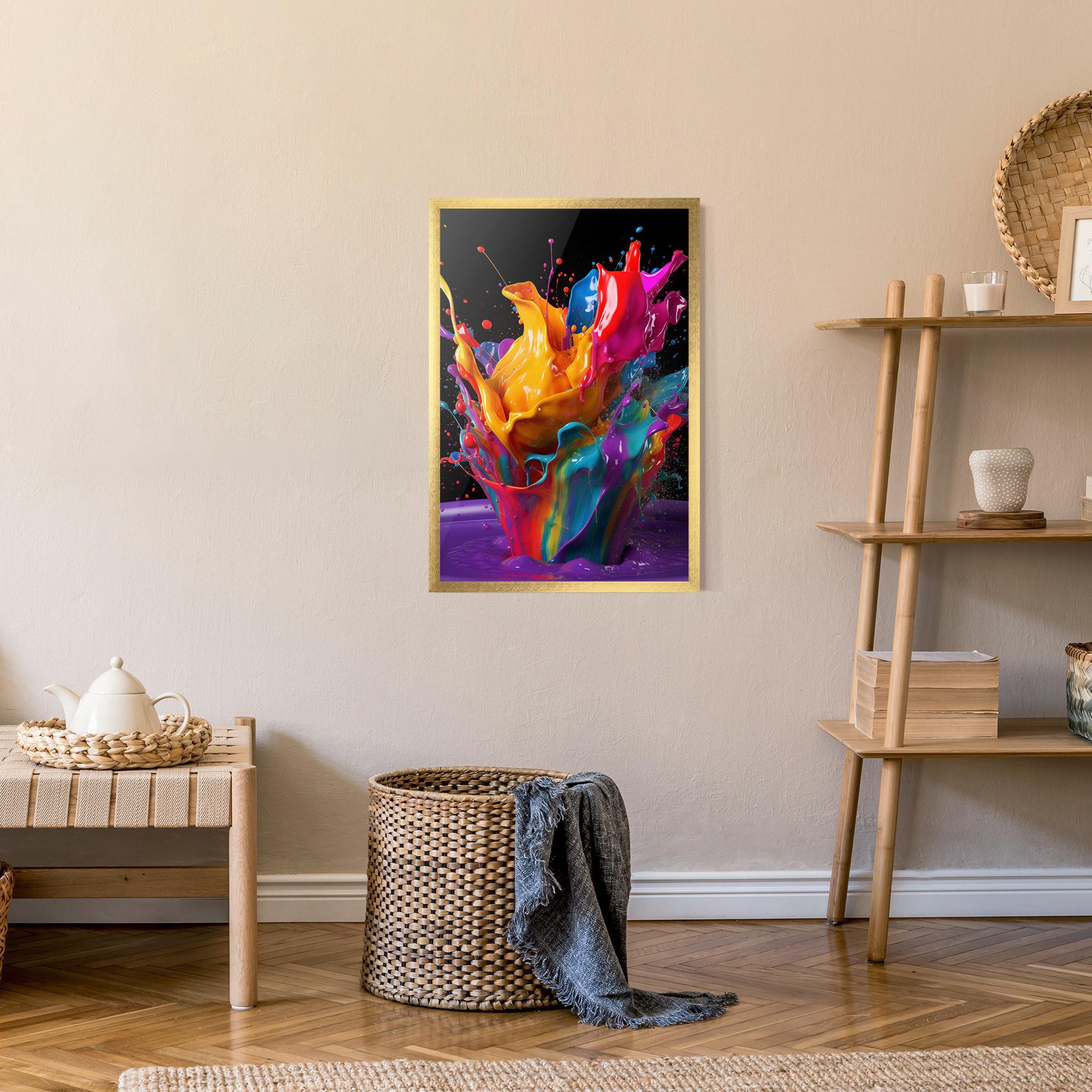 Poster Înrămat Brightly Color Splashing mockup 9
