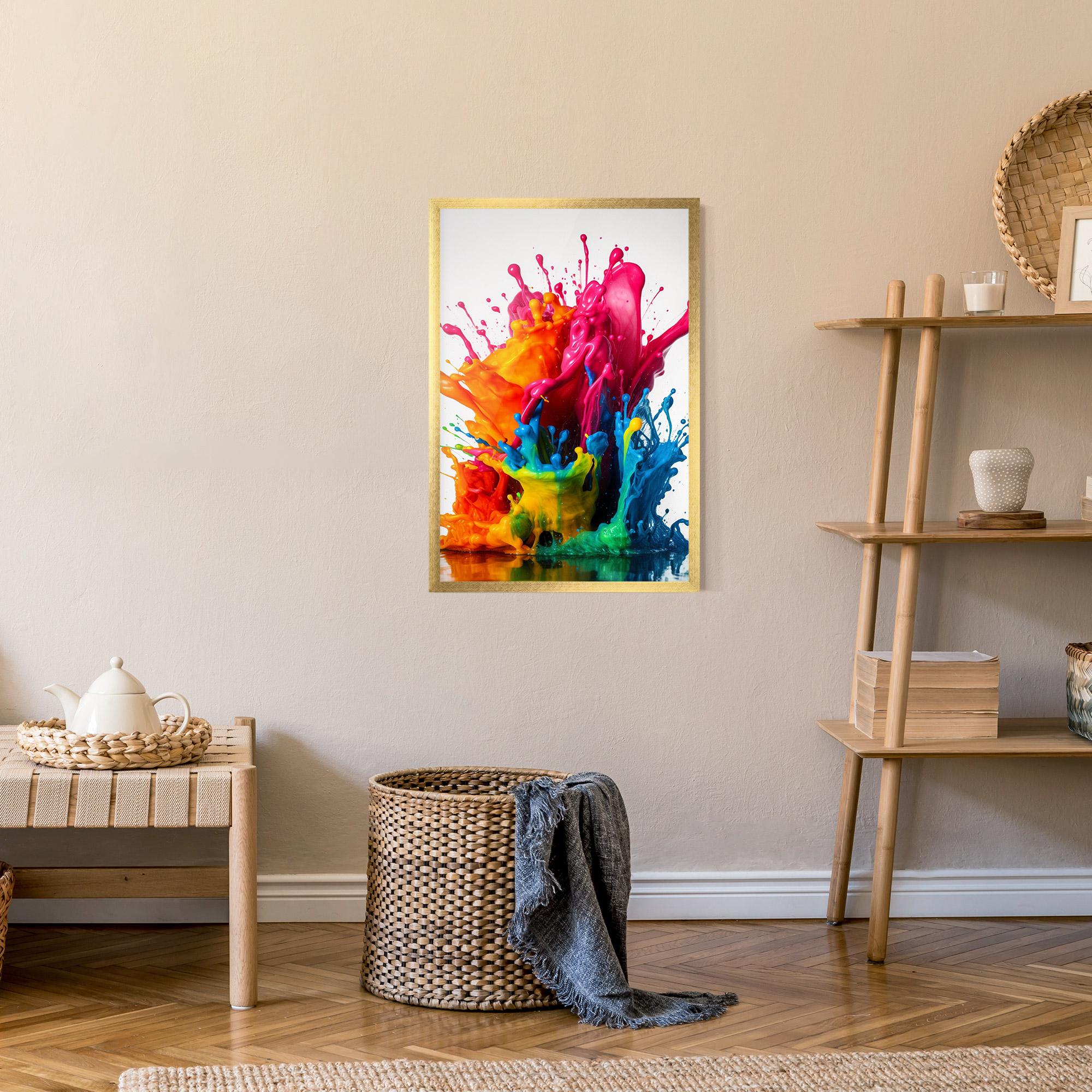 Poster Înrămat Colorful Explosion Paint mockup 9