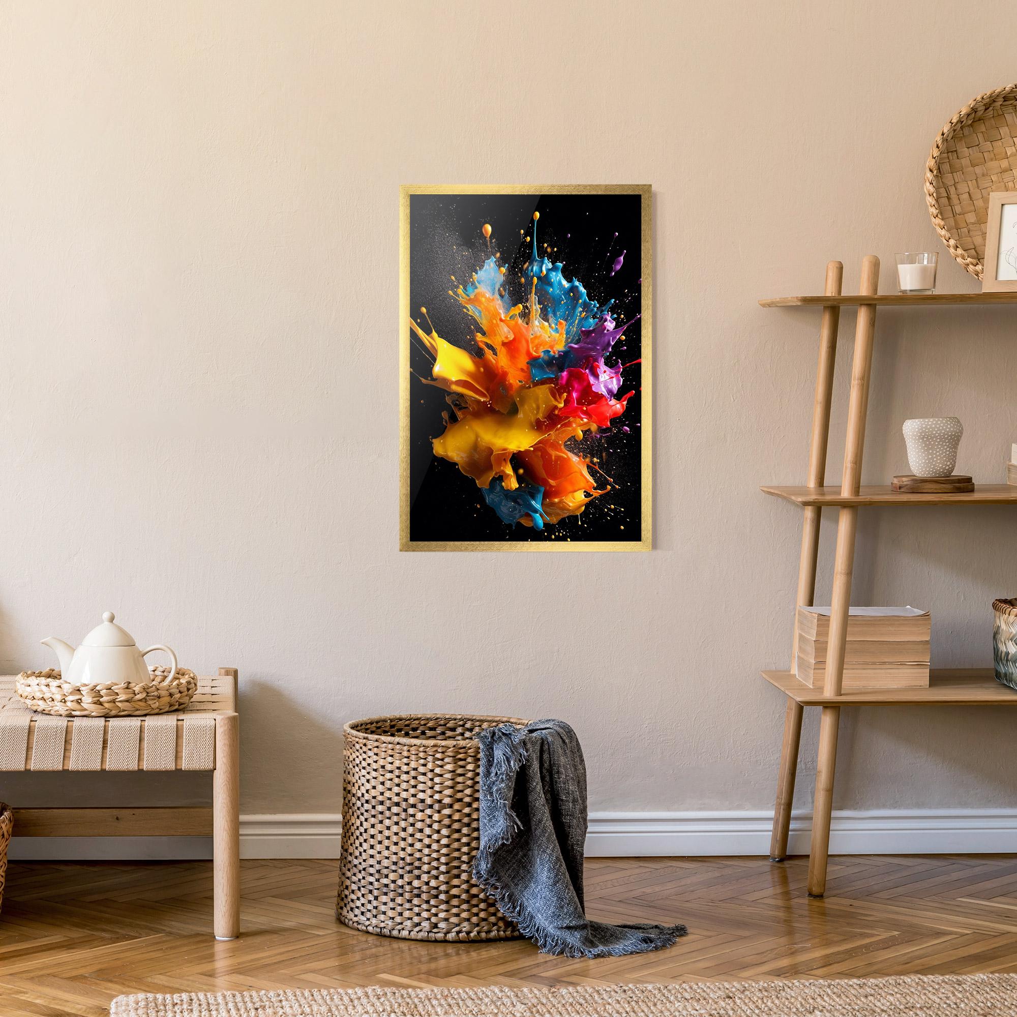 Poster Înrămat Colors Splashing mockup 9