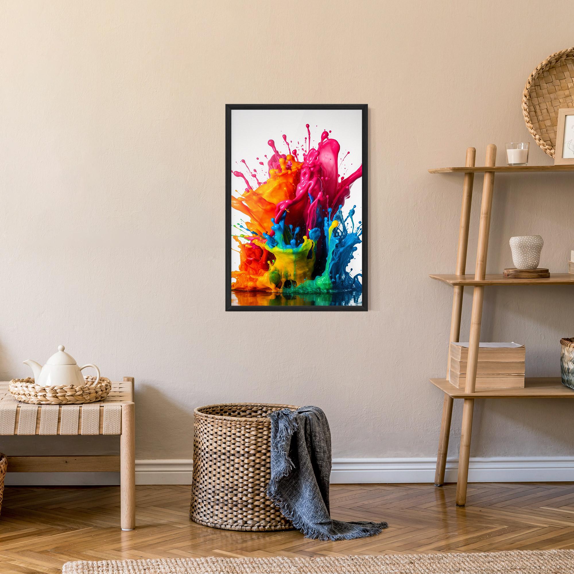 Poster Înrămat Colorful Explosion Paint mockup 9