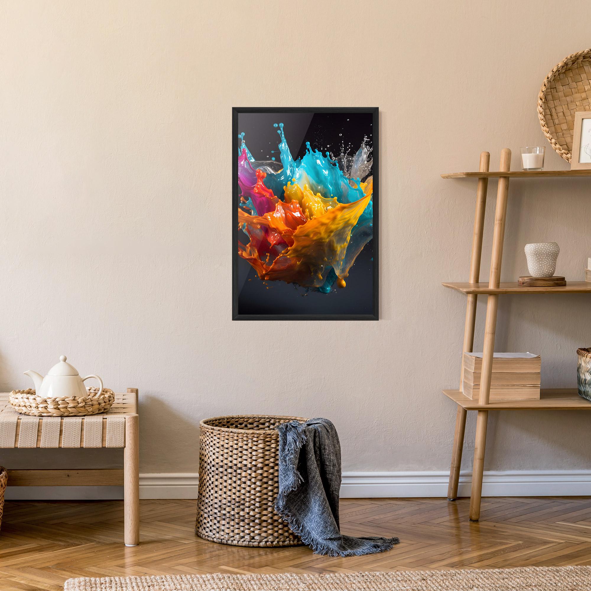 Poster Înrămat Colorful Splash Floating mockup 9