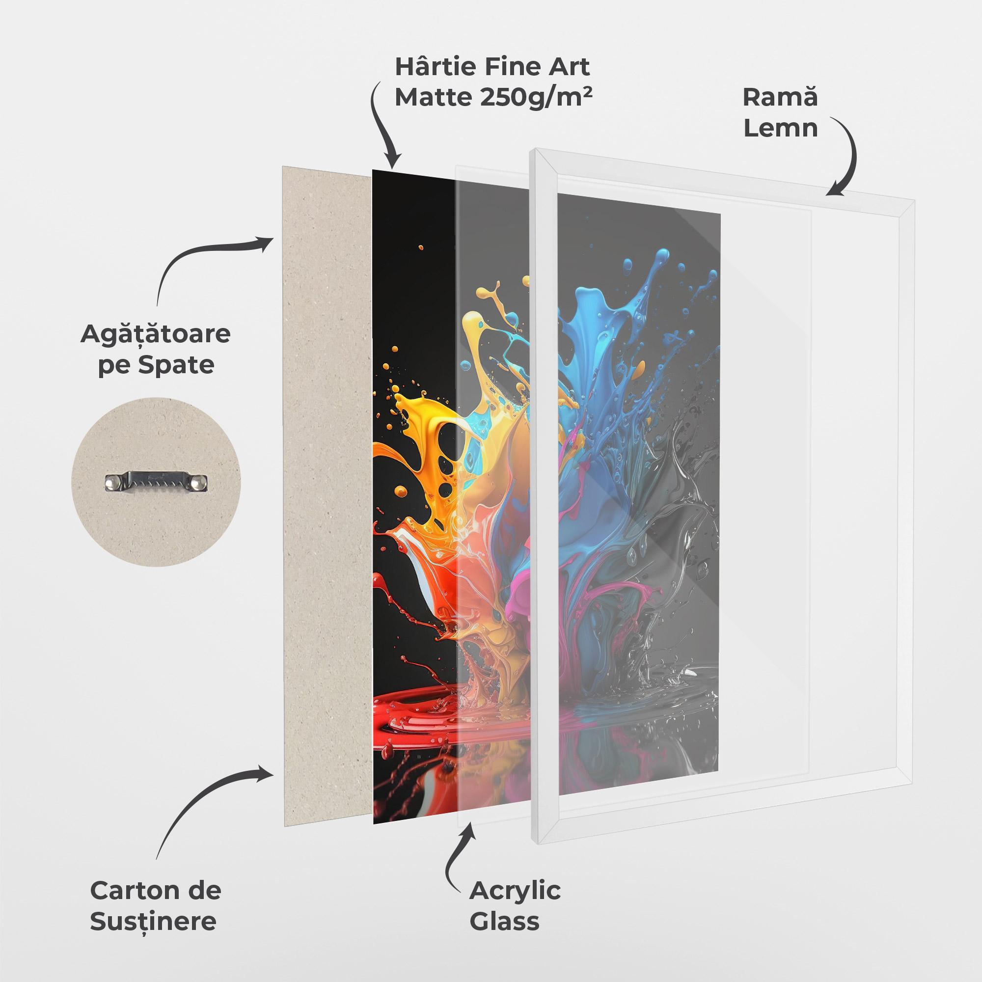 Poster Înrămat Black Blue Splash mockup 1