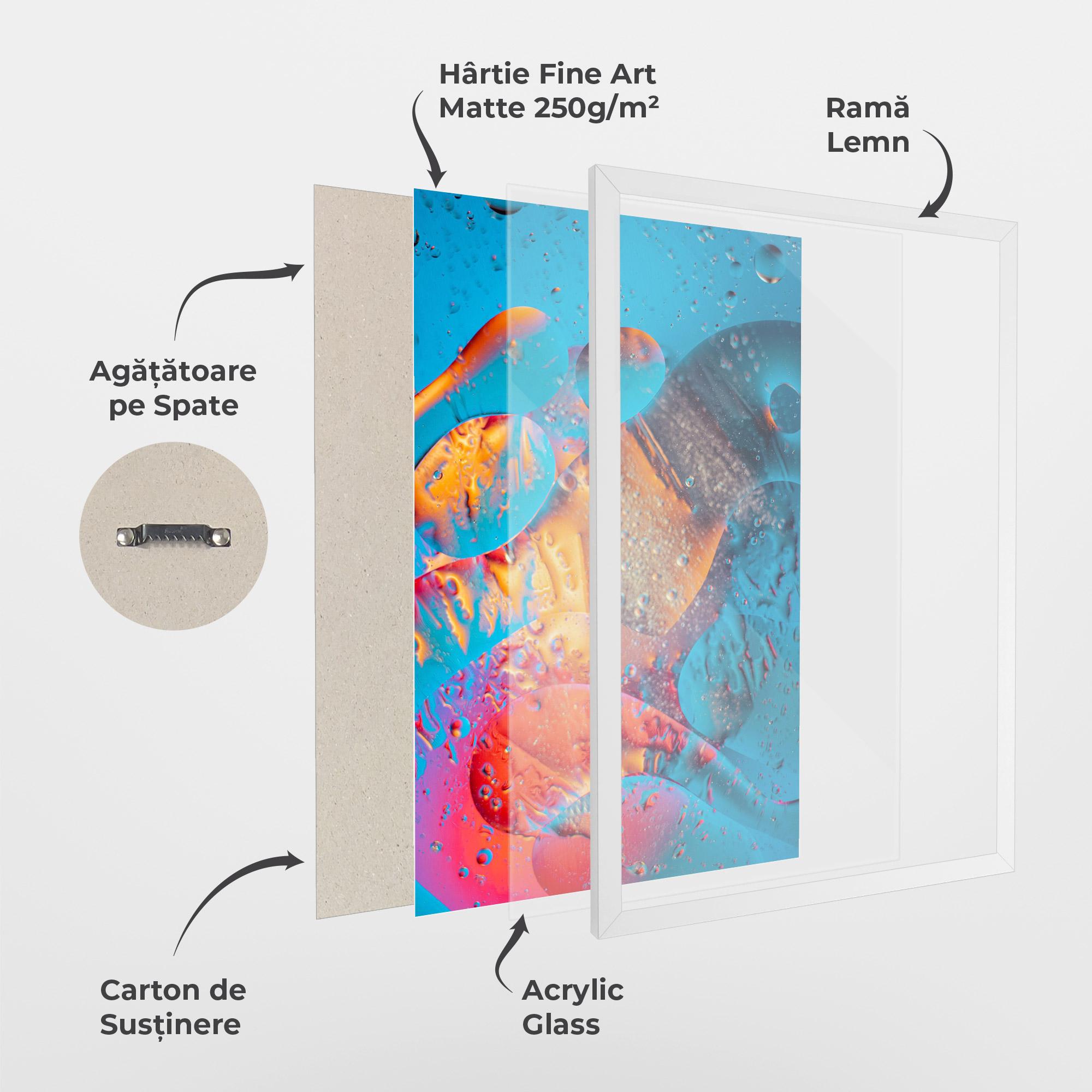 Poster Înrămat Blue Orange Drops mockup 1