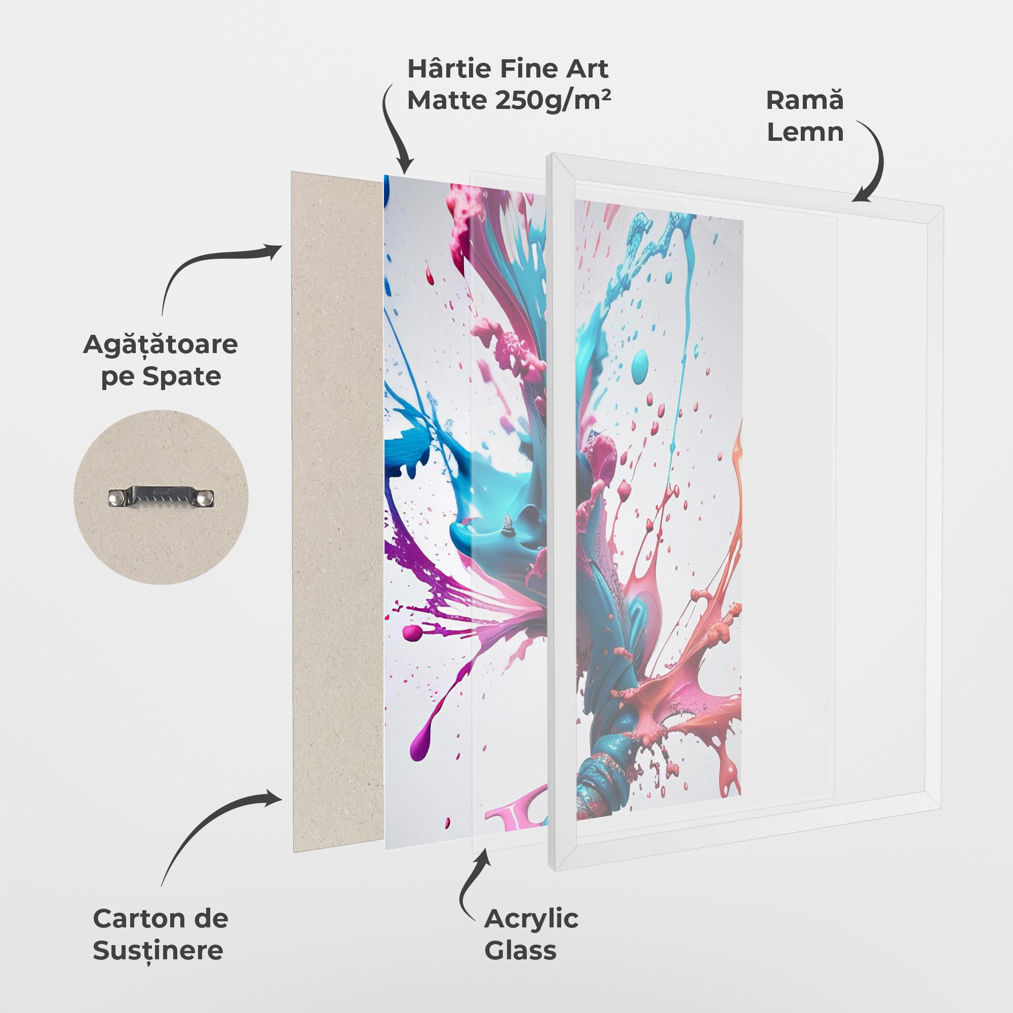 Poster Înrămat Blue Pink Splash mockup 1