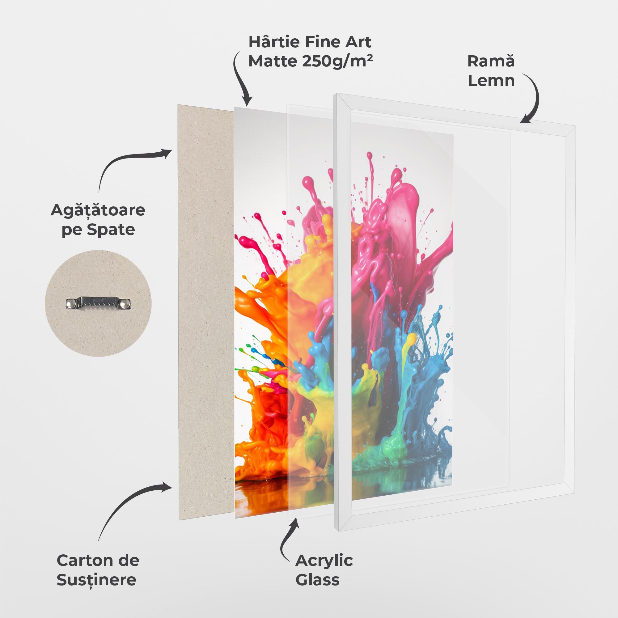 Poster Înrămat Colorful Explosion Paint mockup 1