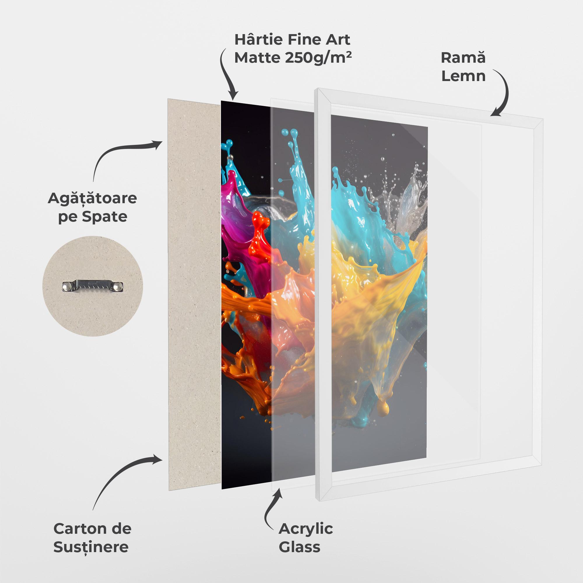 Poster Înrămat Colorful Splash Floating mockup 1