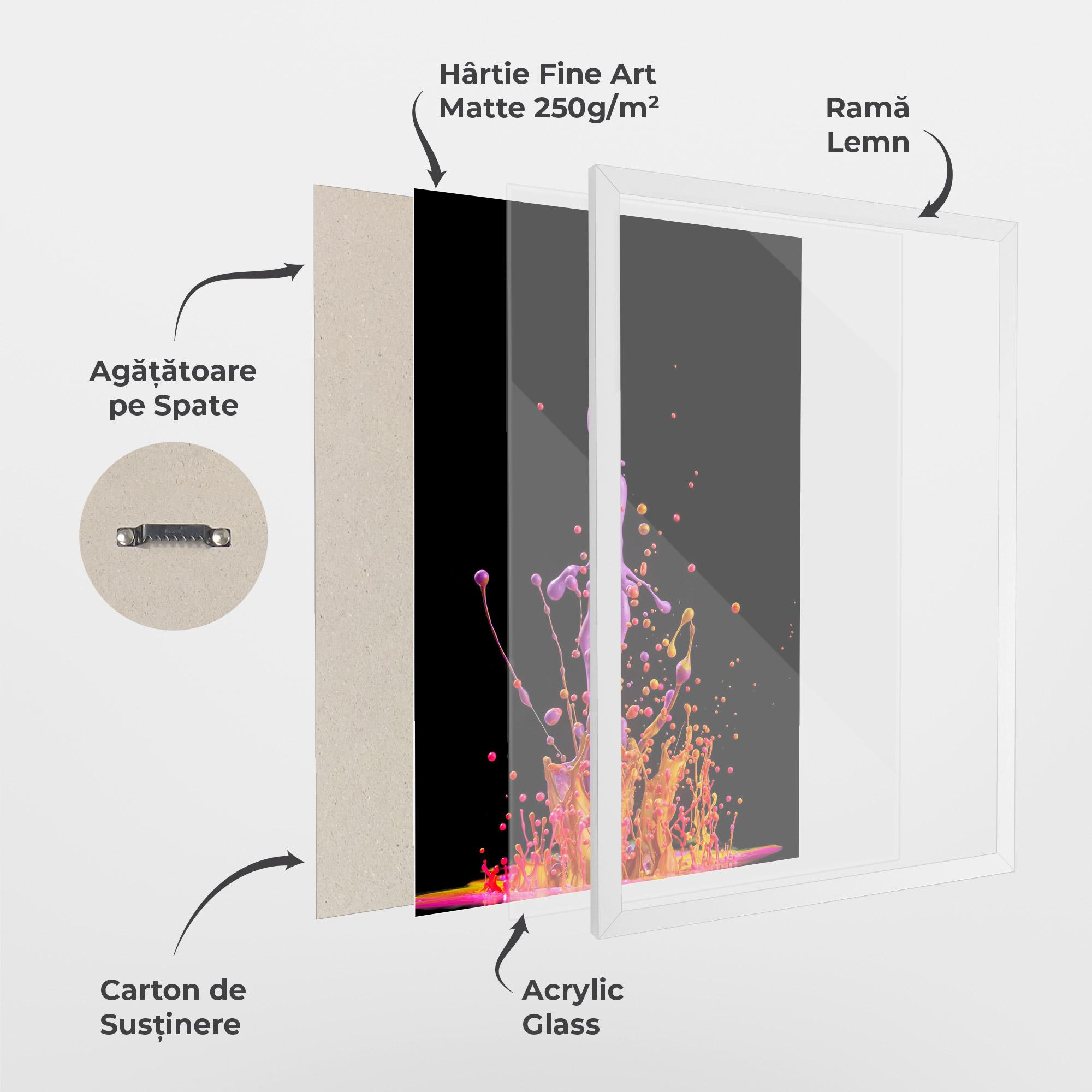 Poster Înrămat Dancing Colored Paint mockup 1