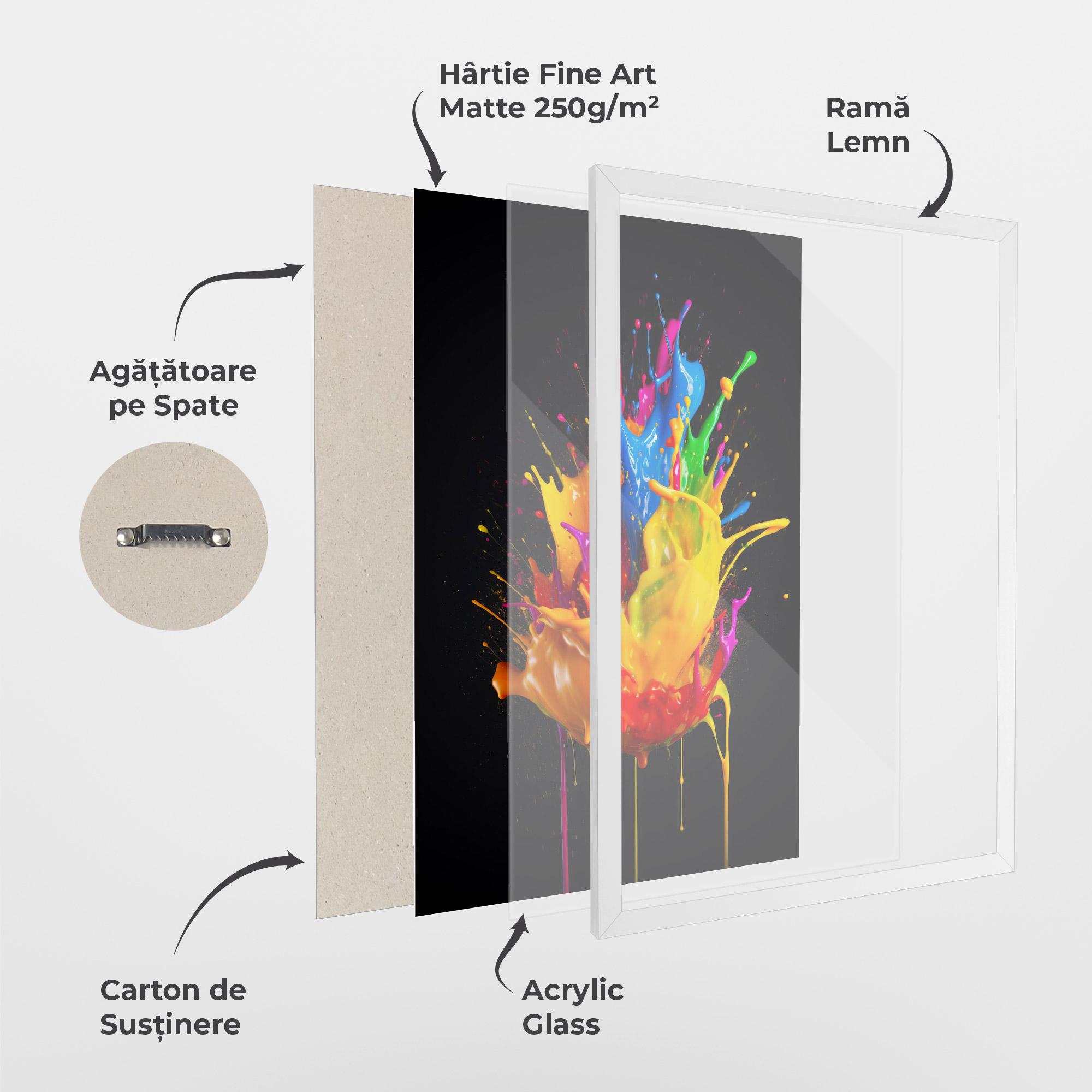 Poster Înrămat Yellow Splash Floating mockup 1